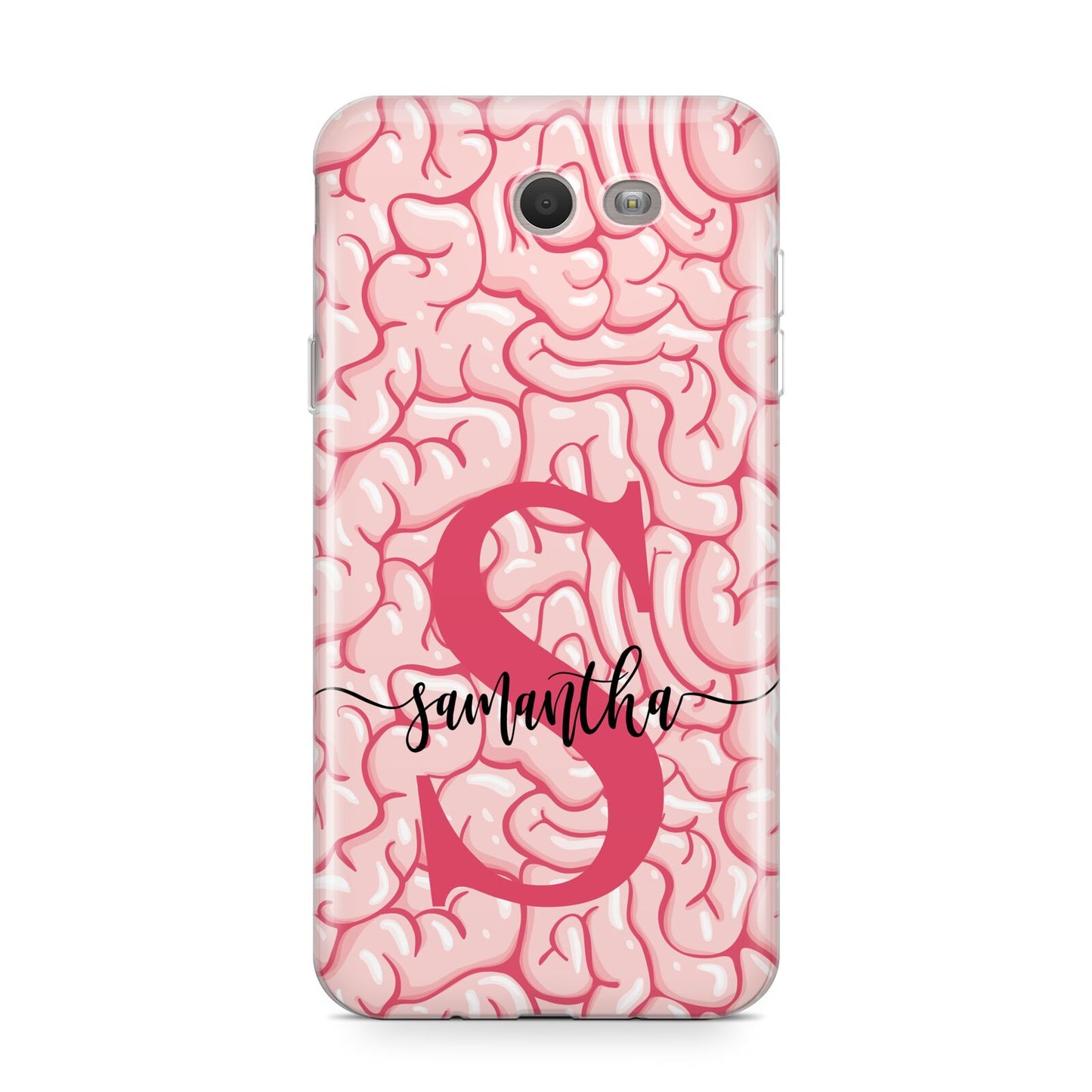 Brain Background with Monogram and Text Samsung Galaxy J7 2017 Case