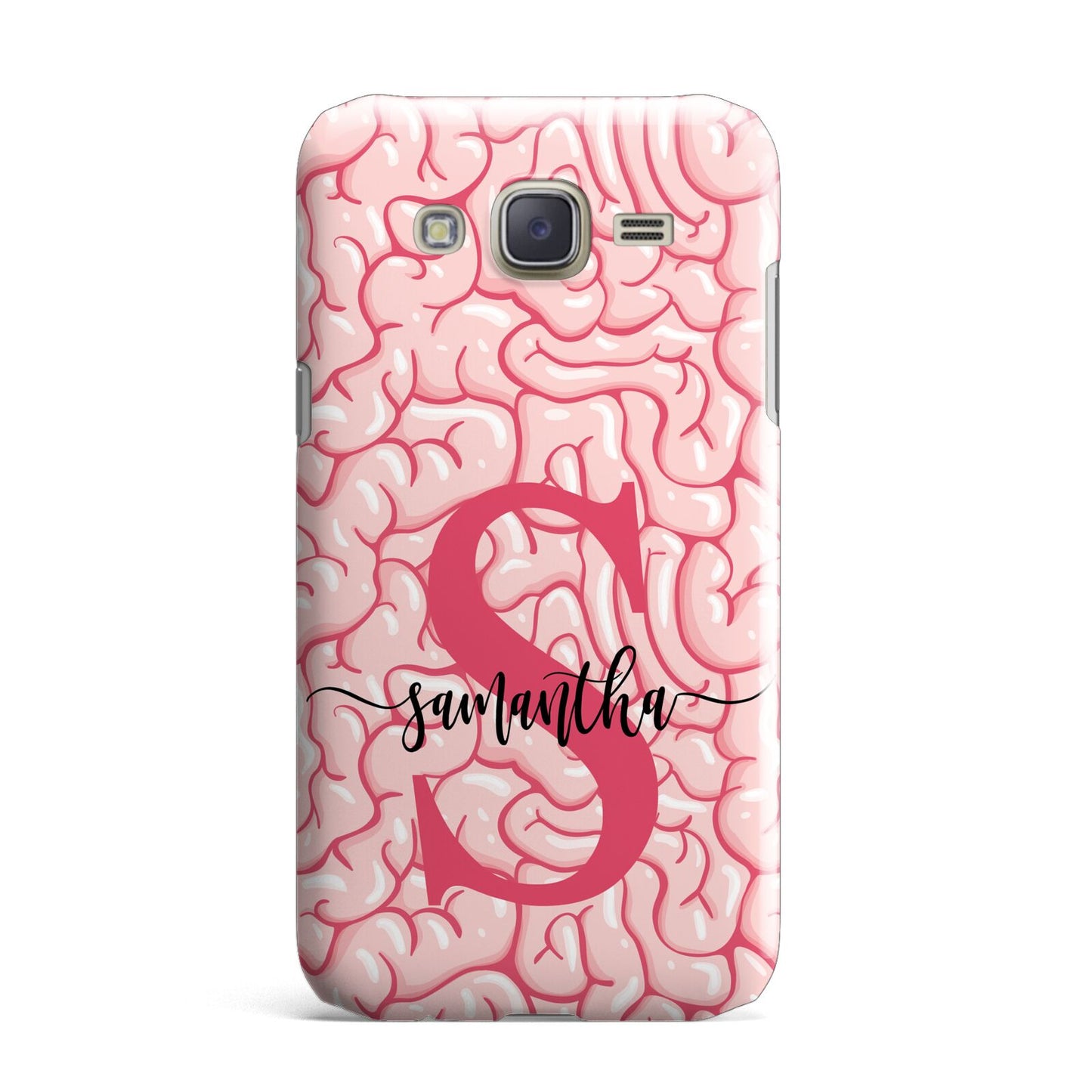 Brain Background with Monogram and Text Samsung Galaxy J7 Case