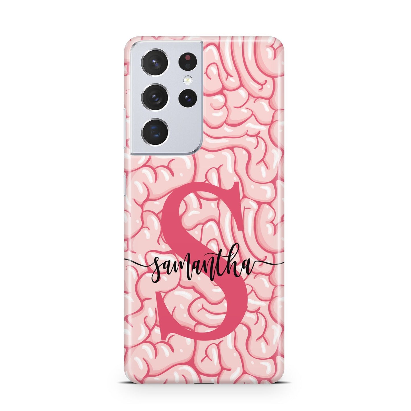 Brain Background with Monogram and Text Samsung S21 Ultra Case