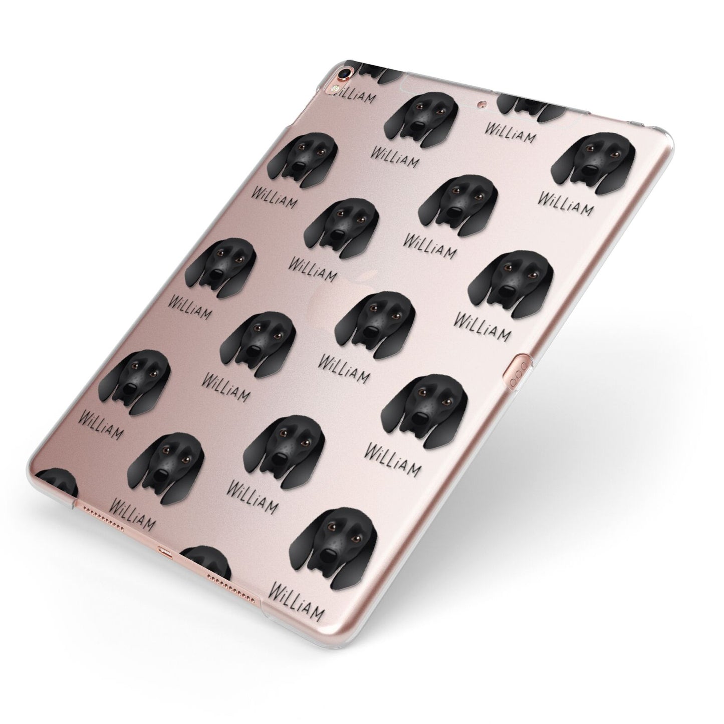 Braque D Auvergne Icon with Name Apple iPad Case on Rose Gold iPad Side View