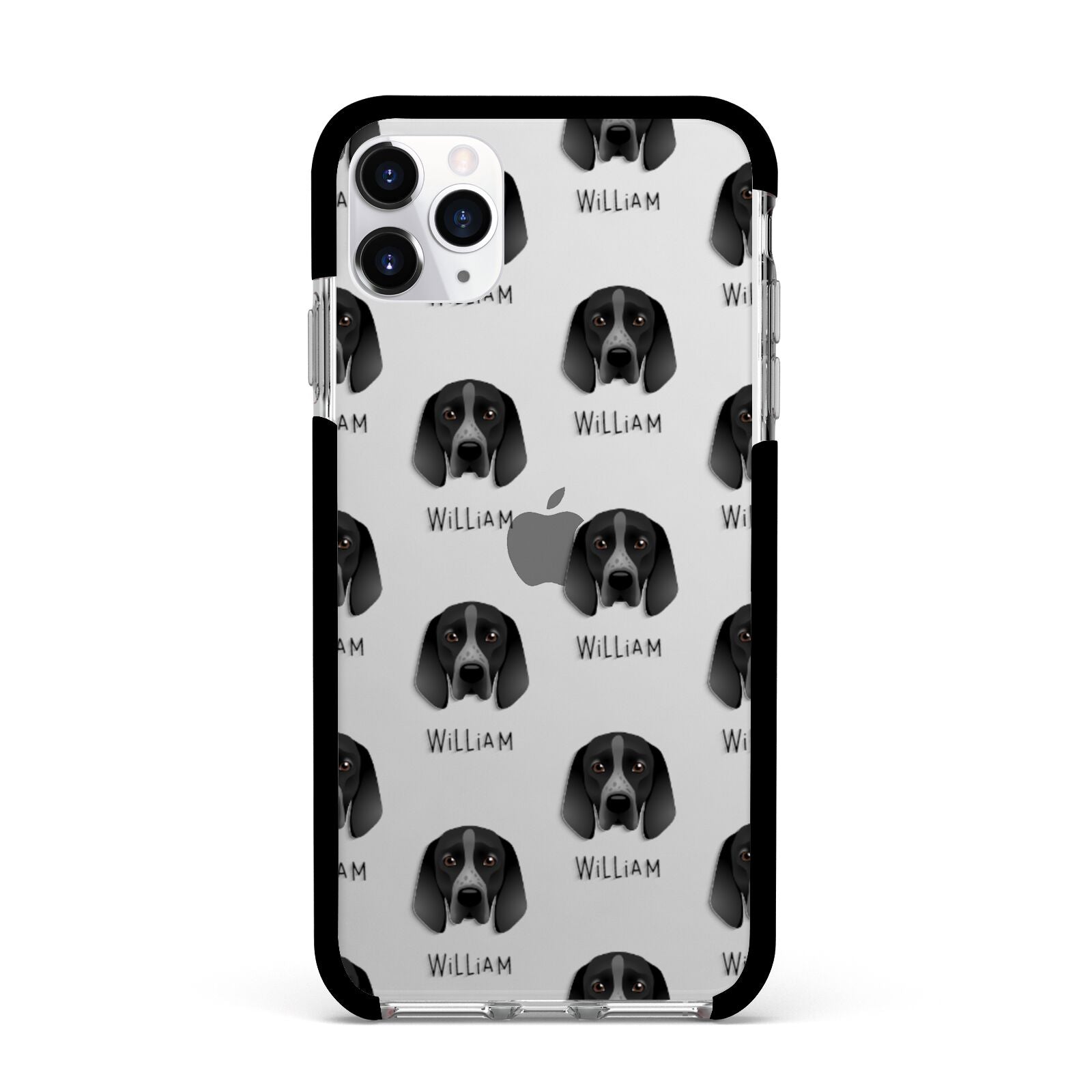Braque D Auvergne Icon with Name Apple iPhone 11 Pro Max in Silver with Black Impact Case