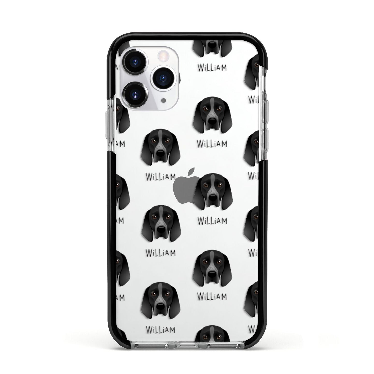 Braque D Auvergne Icon with Name Apple iPhone 11 Pro in Silver with Black Impact Case