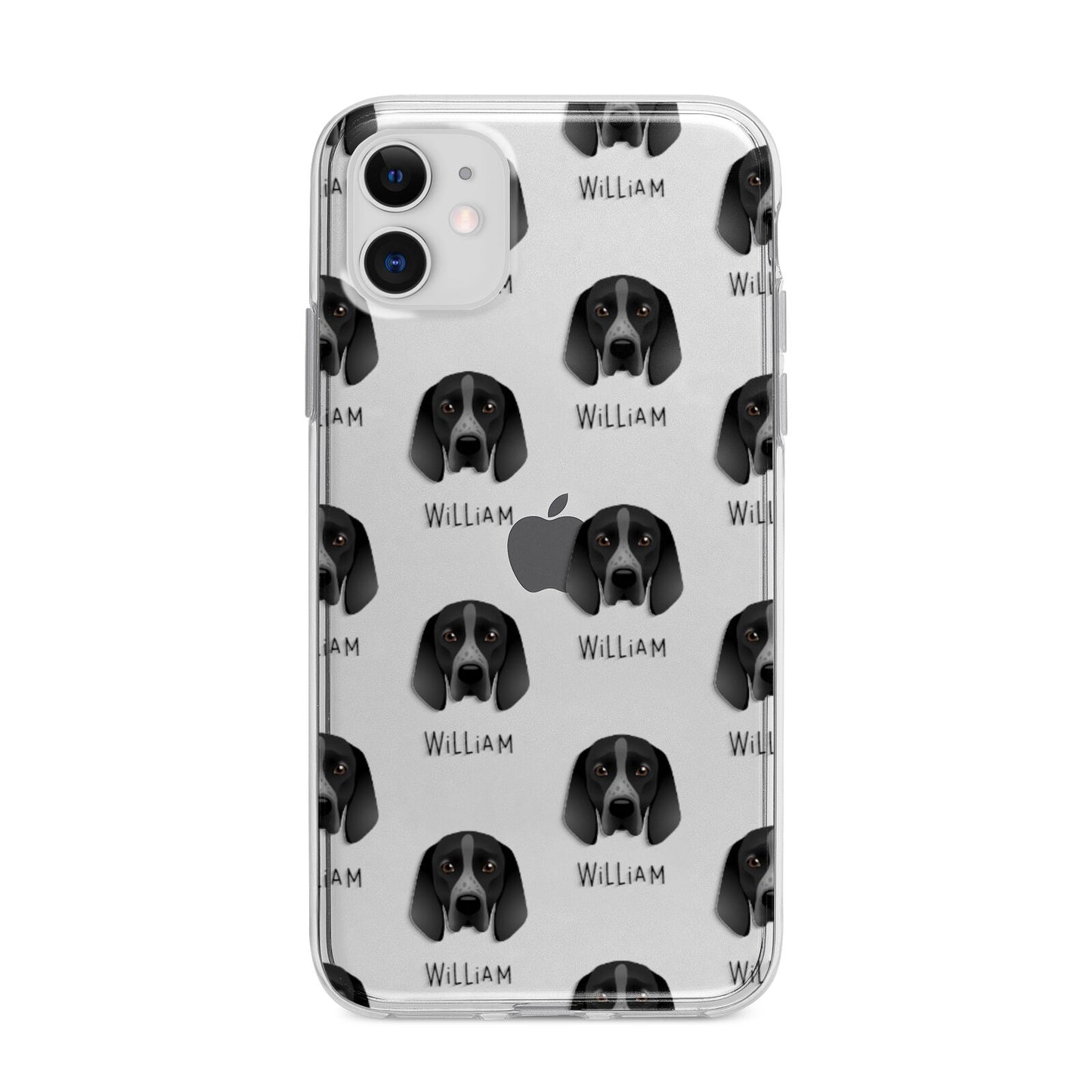 Braque D Auvergne Icon with Name Apple iPhone 11 in White with Bumper Case