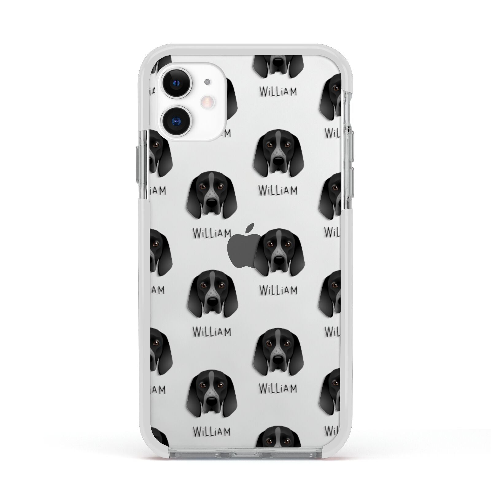 Braque D Auvergne Icon with Name Apple iPhone 11 in White with White Impact Case
