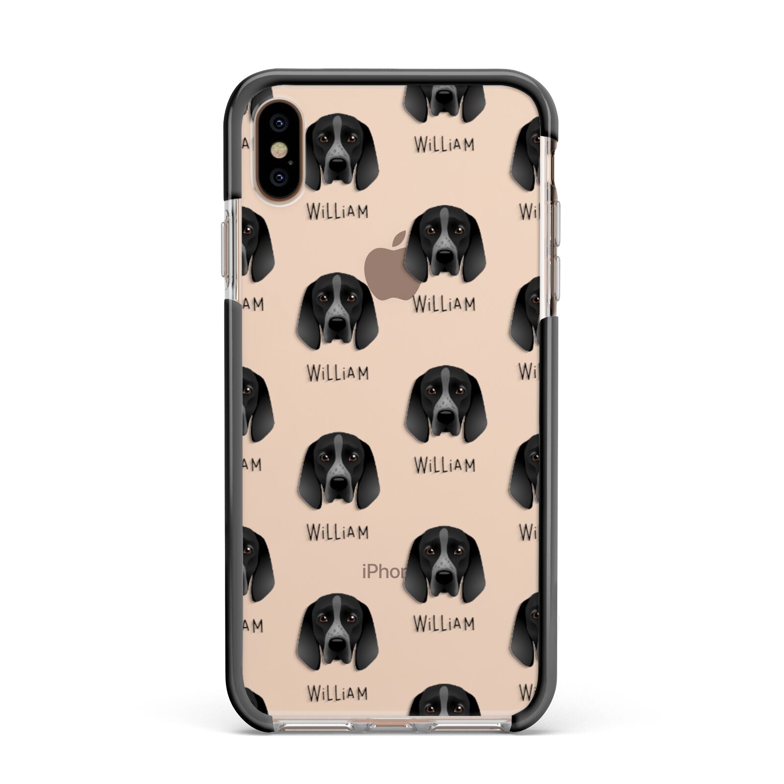 Braque D Auvergne Icon with Name Apple iPhone Xs Max Impact Case Black Edge on Gold Phone