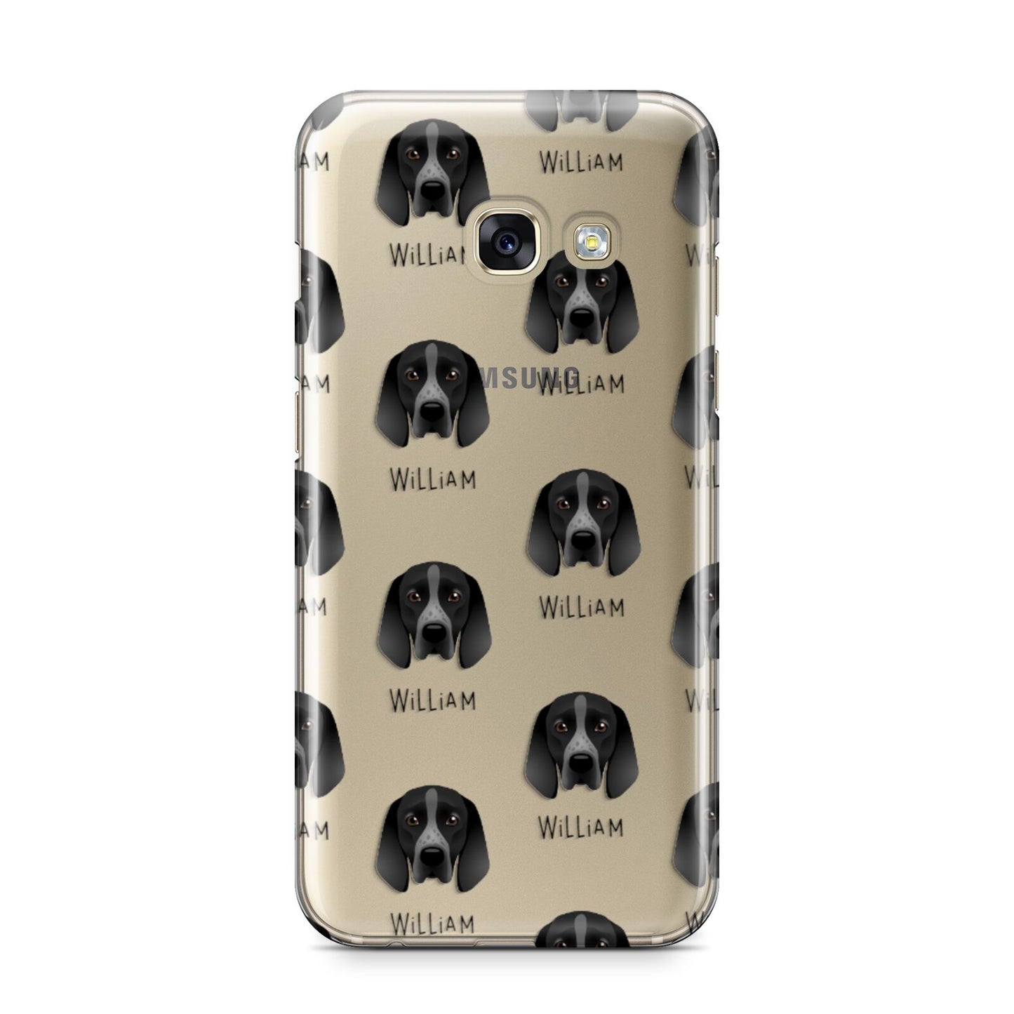 Braque D Auvergne Icon with Name Samsung Galaxy A3 2017 Case on gold phone