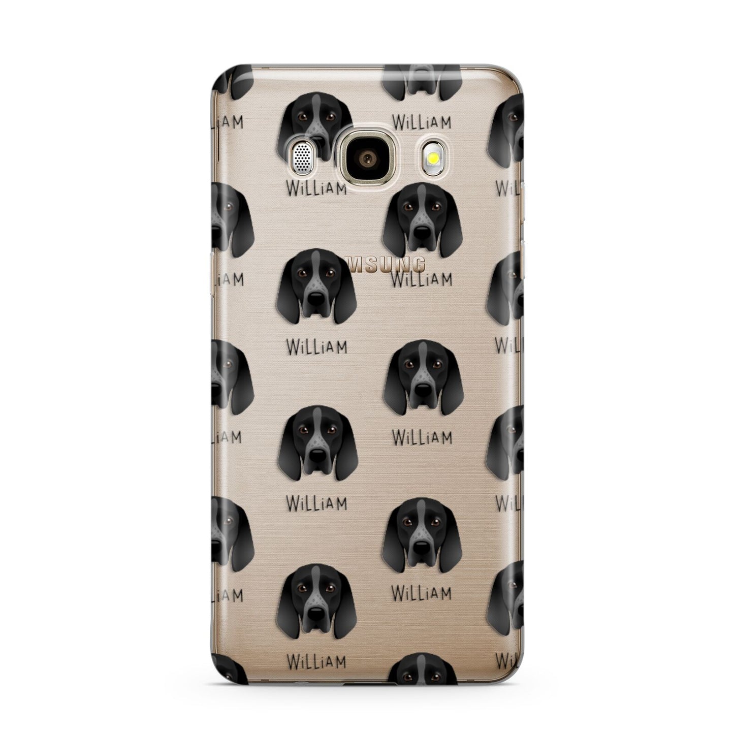 Braque D Auvergne Icon with Name Samsung Galaxy J7 2016 Case on gold phone