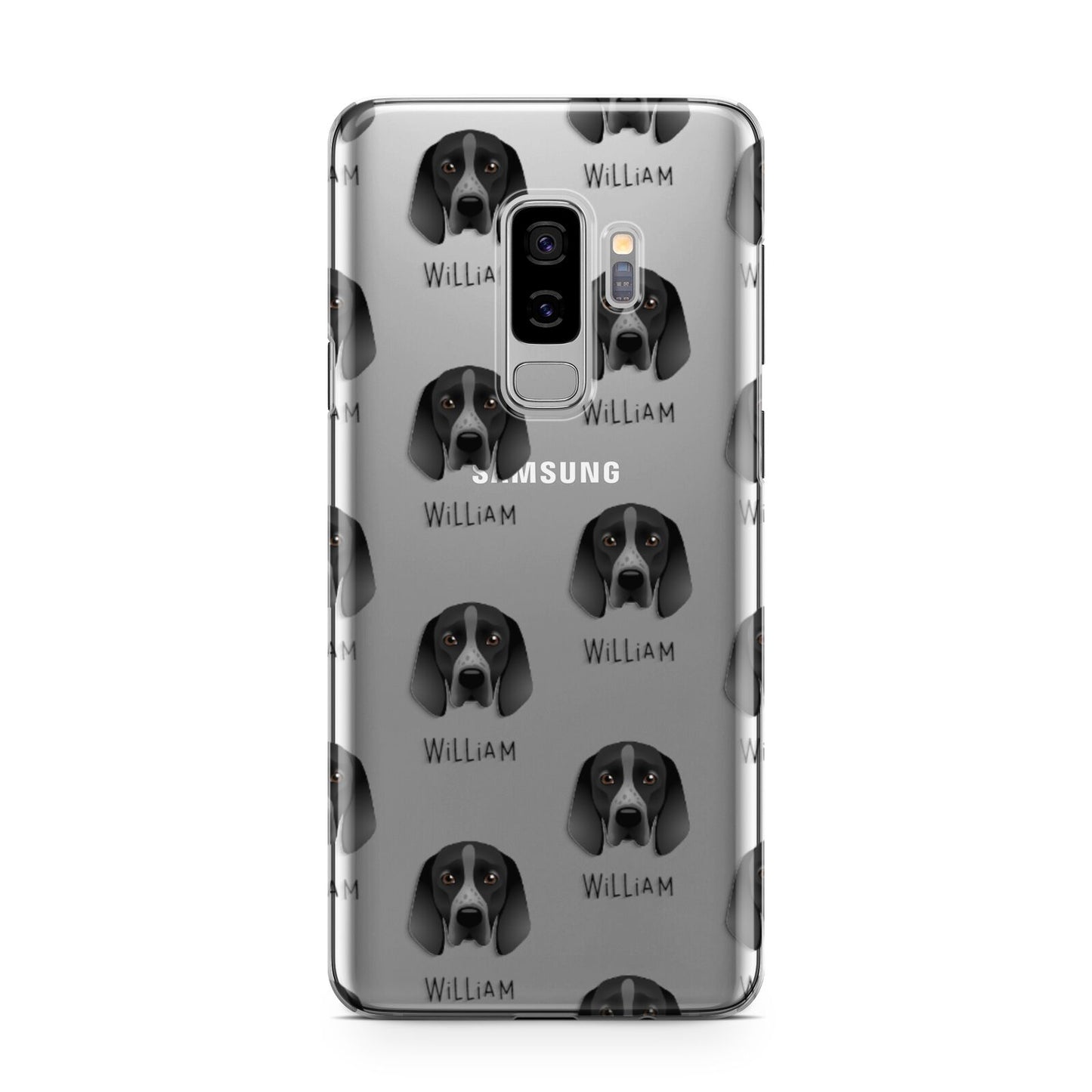 Braque D Auvergne Icon with Name Samsung Galaxy S9 Plus Case on Silver phone