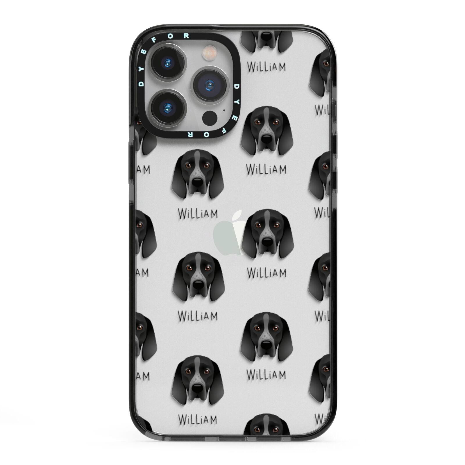 Braque D Auvergne Icon with Name iPhone 13 Pro Max Black Impact Case on Silver phone