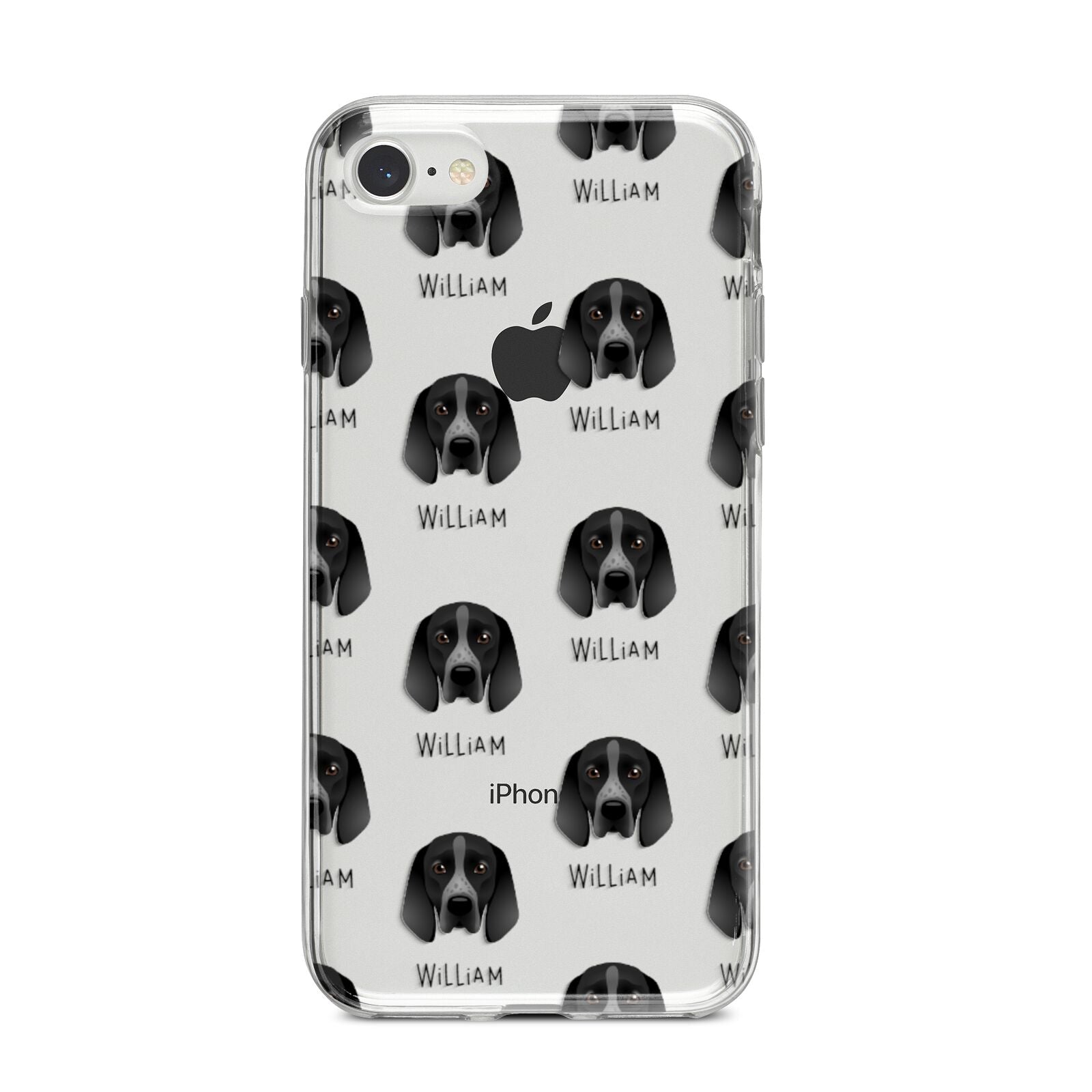 Braque D Auvergne Icon with Name iPhone 8 Bumper Case on Silver iPhone
