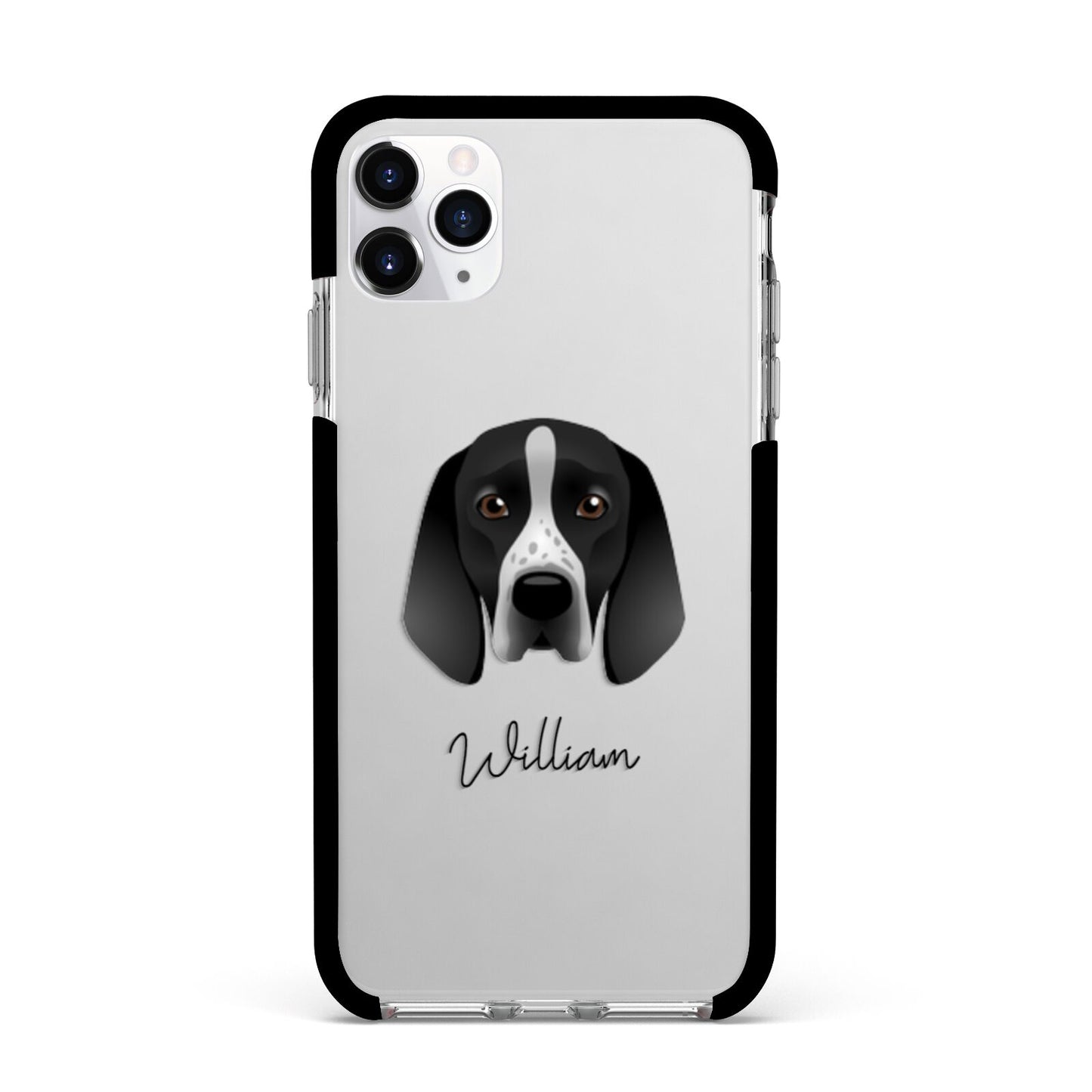 Braque D Auvergne Personalised Apple iPhone 11 Pro Max in Silver with Black Impact Case
