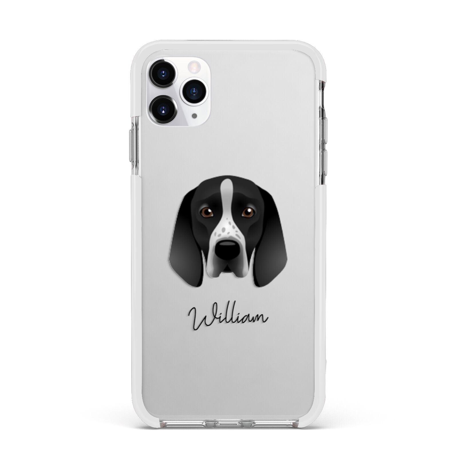 Braque D Auvergne Personalised Apple iPhone 11 Pro Max in Silver with White Impact Case