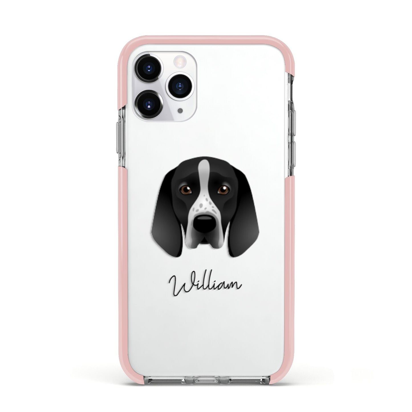 Braque D Auvergne Personalised Apple iPhone 11 Pro in Silver with Pink Impact Case