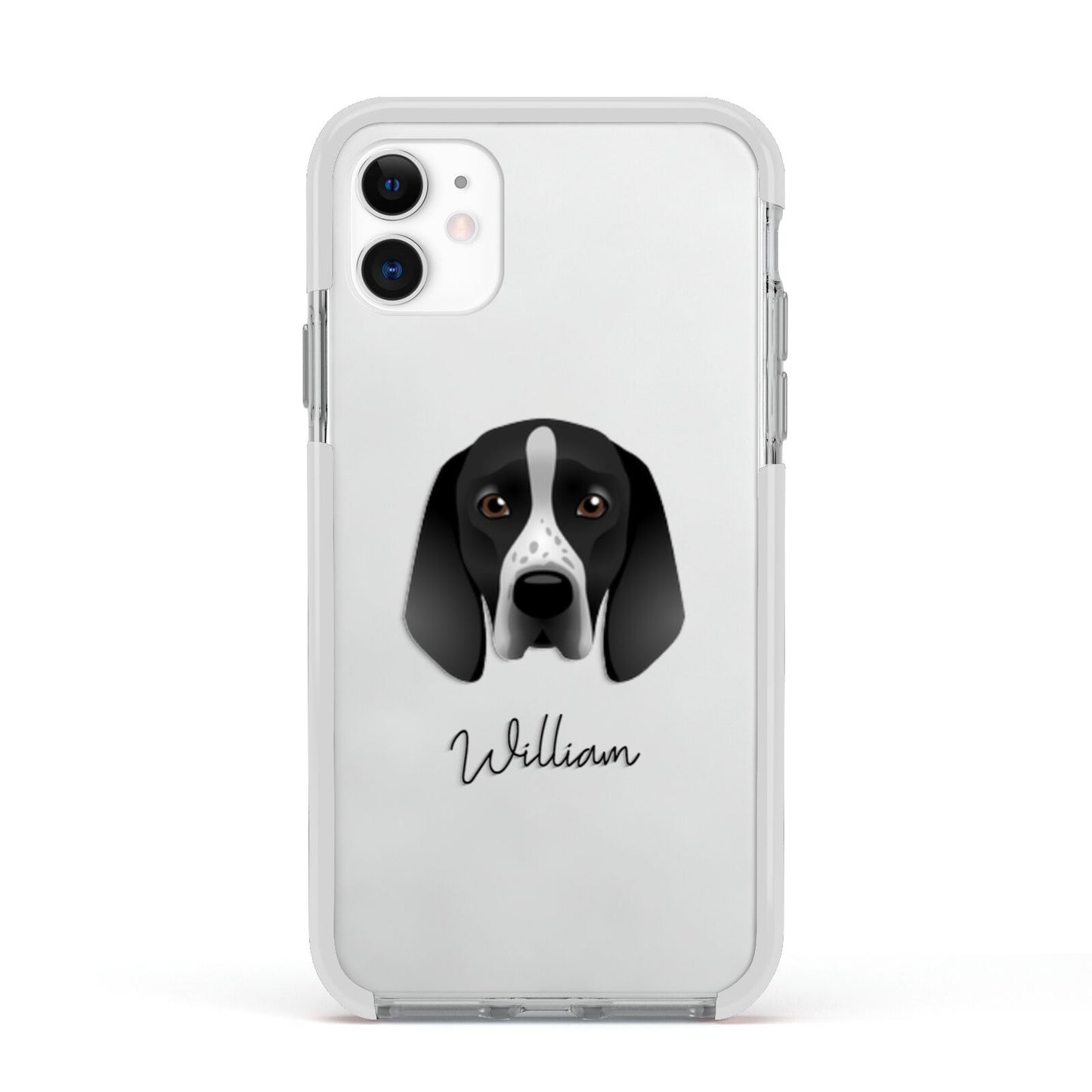 Braque D Auvergne Personalised Apple iPhone 11 in White with White Impact Case