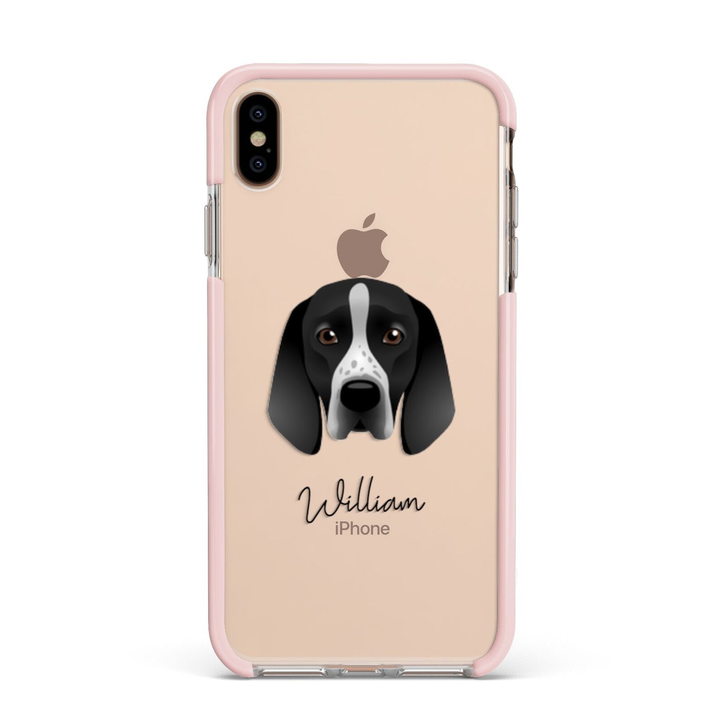 Braque D Auvergne Personalised Apple iPhone Xs Max Impact Case Pink Edge on Gold Phone
