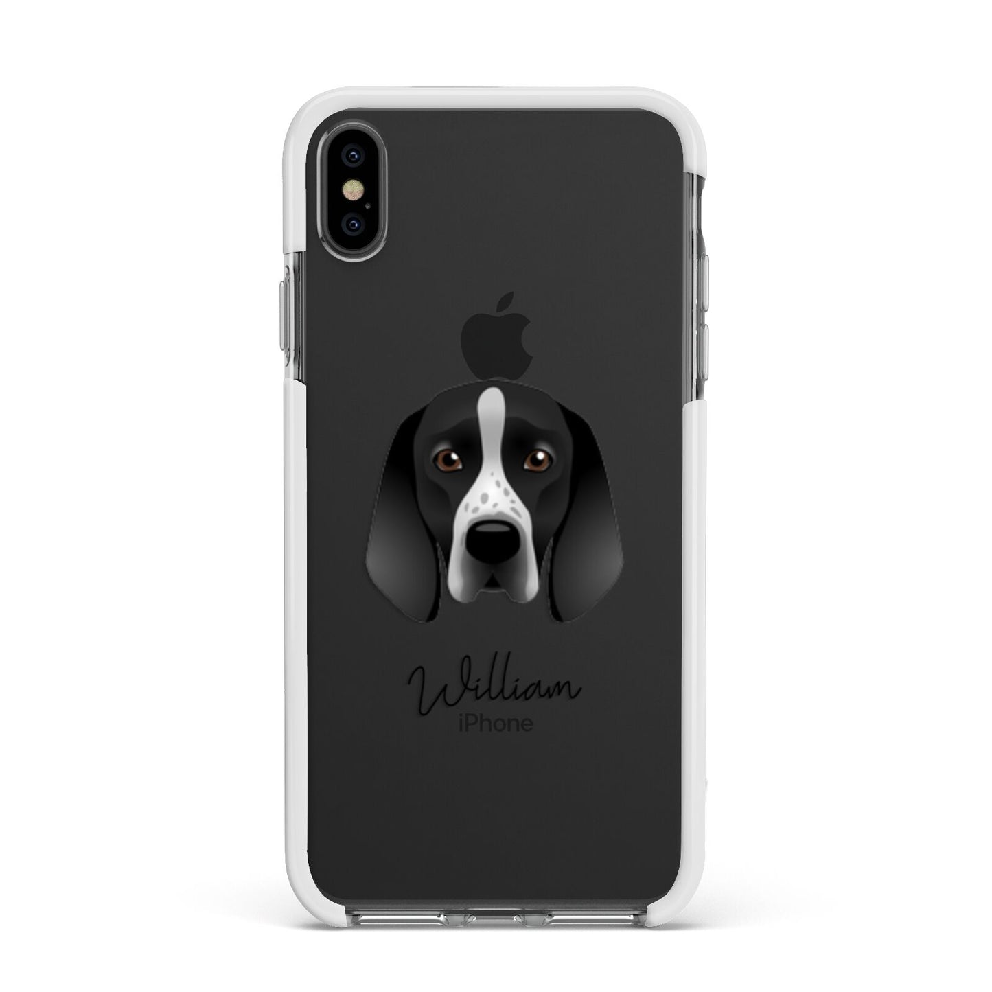 Braque D Auvergne Personalised Apple iPhone Xs Max Impact Case White Edge on Black Phone