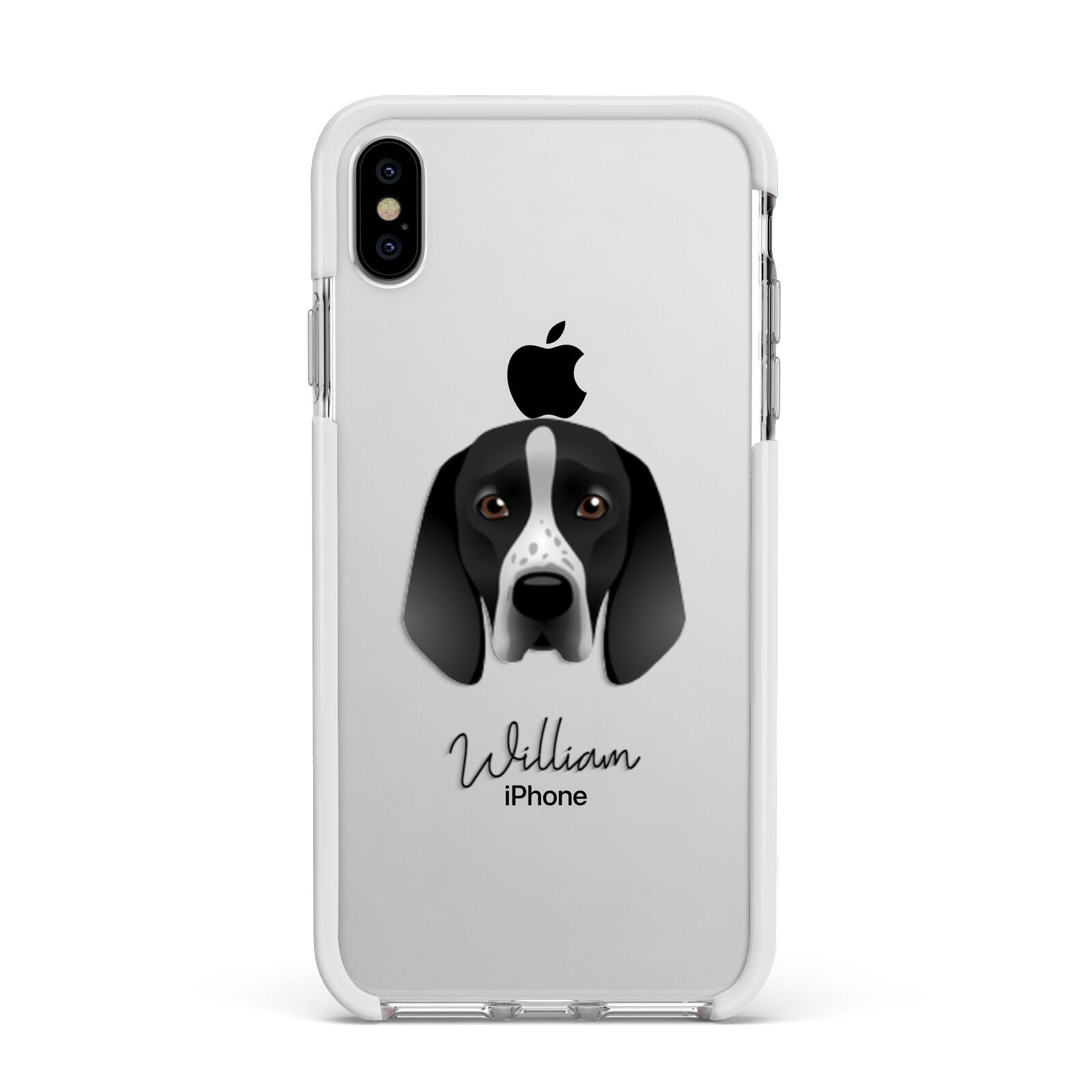 Braque D Auvergne Personalised Apple iPhone Xs Max Impact Case White Edge on Silver Phone
