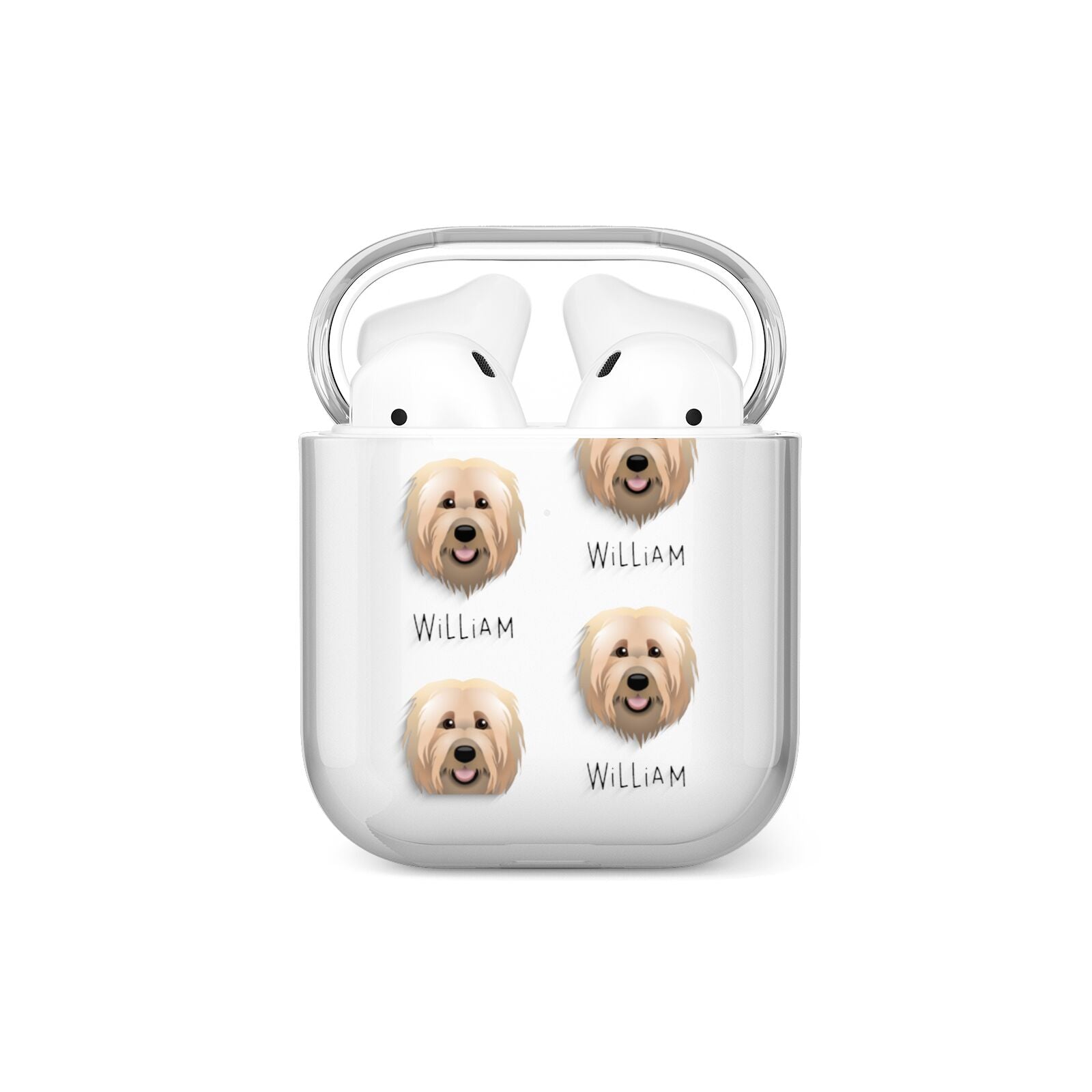 Briard Icon with Name AirPods Case