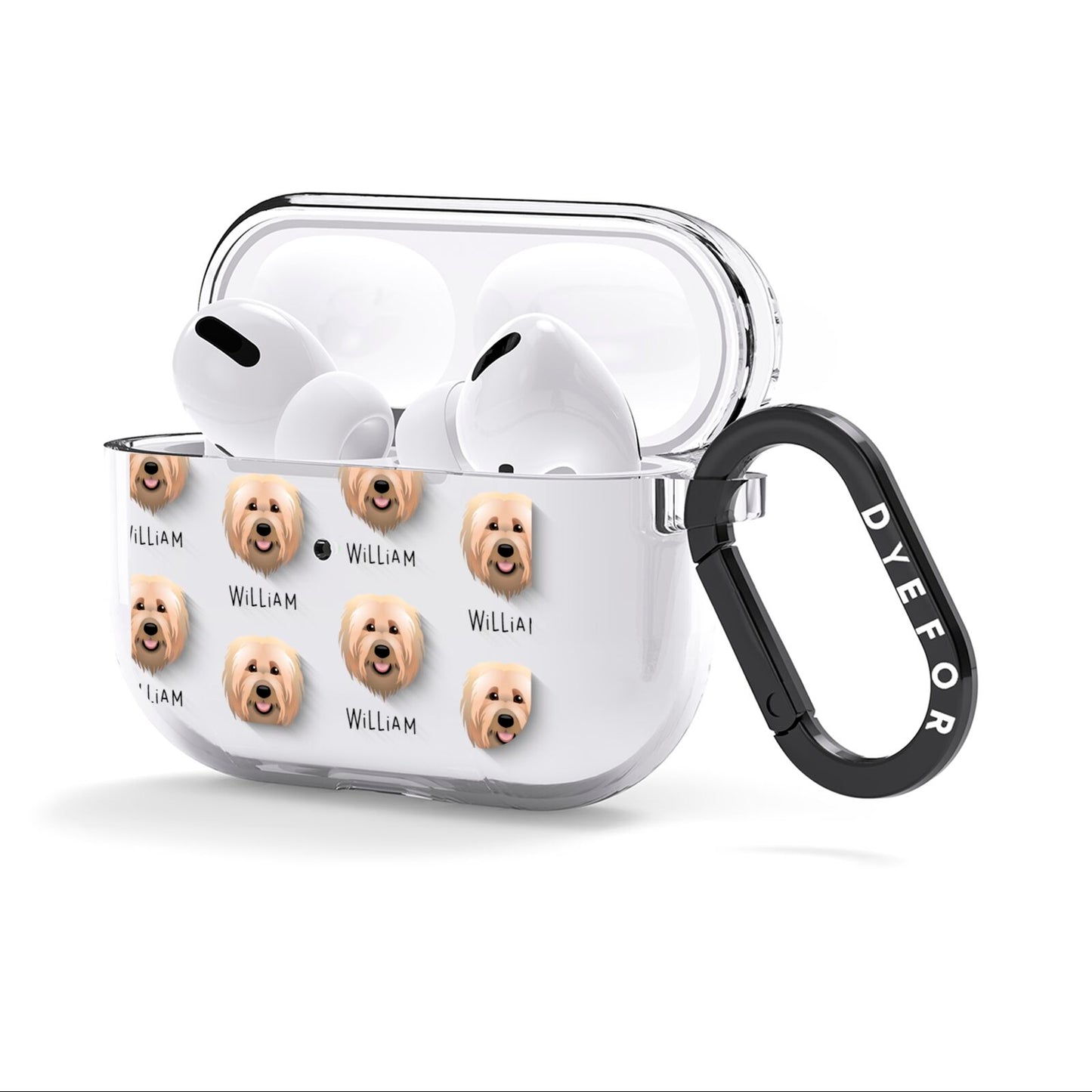 Briard Icon with Name AirPods Clear Case 3rd Gen Side Image