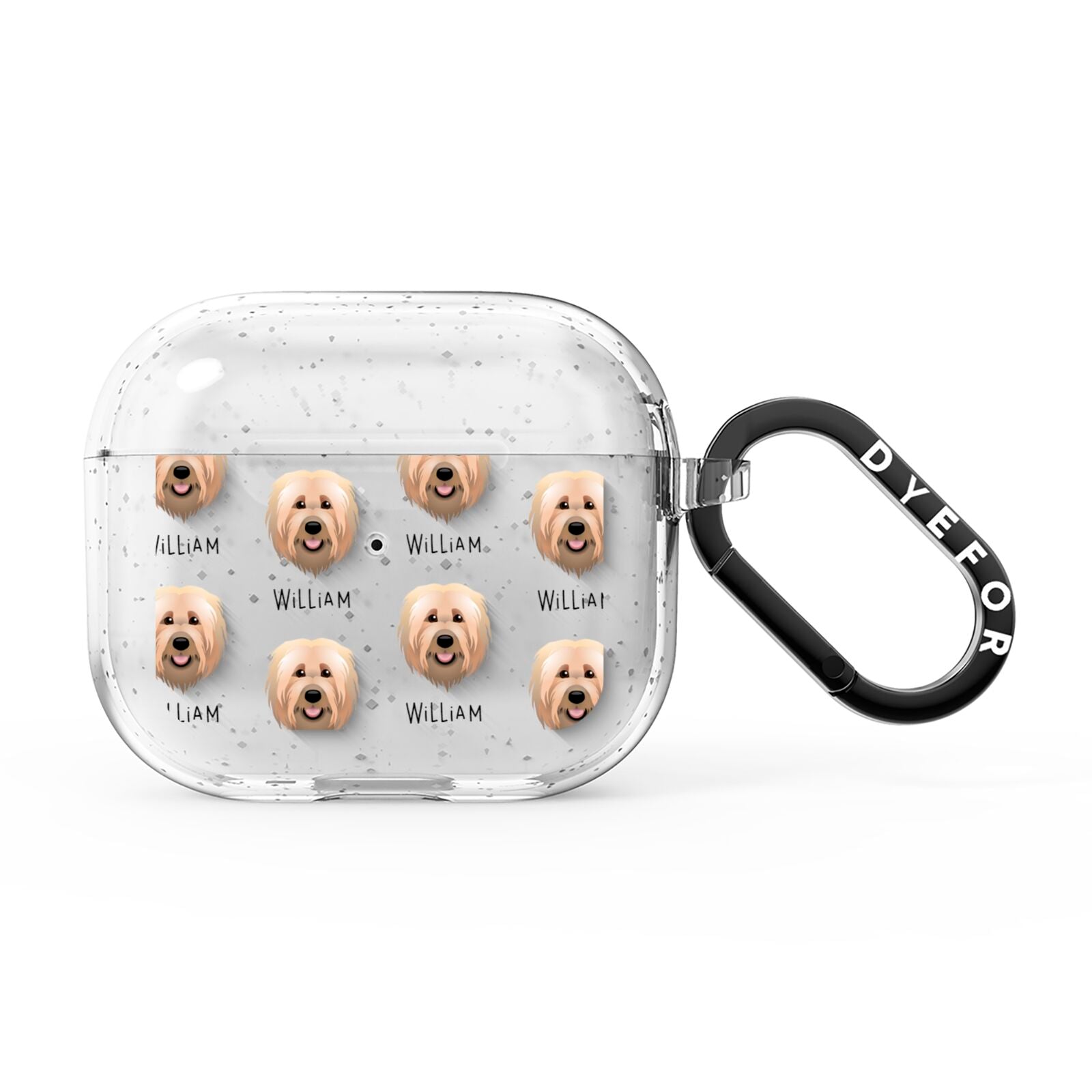 Briard Icon with Name AirPods Glitter Case 3rd Gen