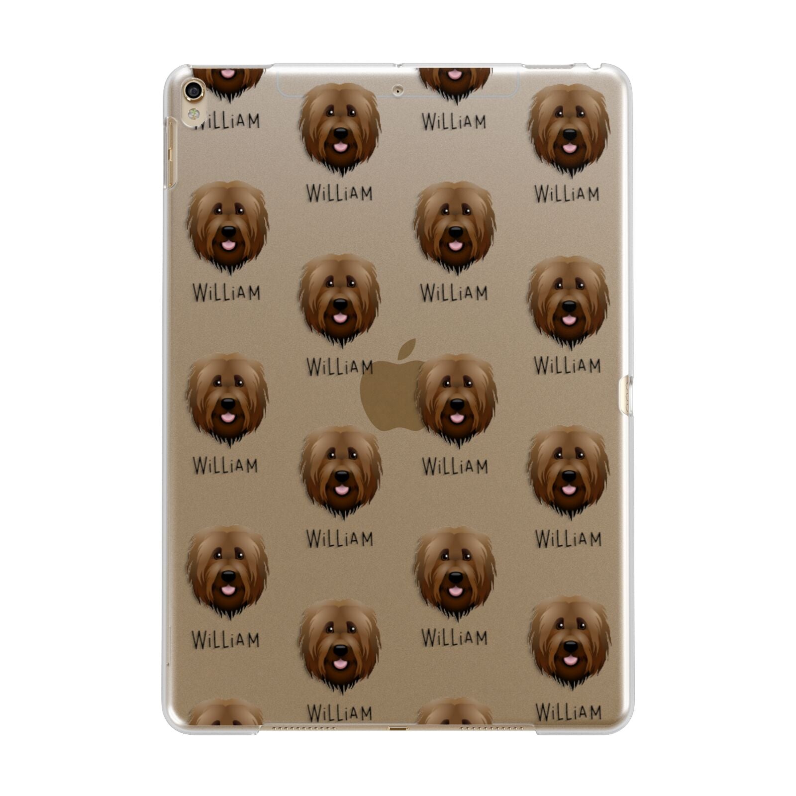 Briard Icon with Name Apple iPad Gold Case