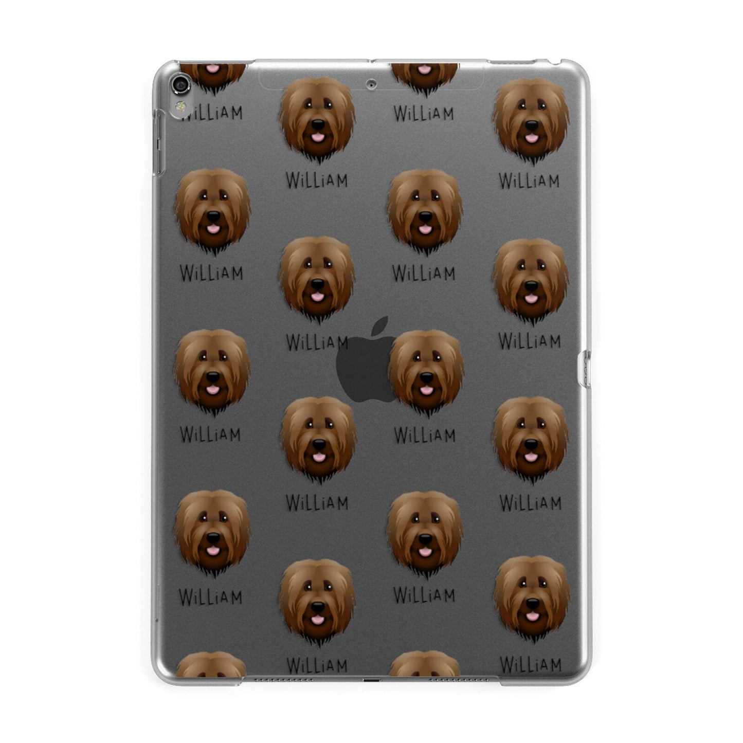 Briard Icon with Name Apple iPad Grey Case