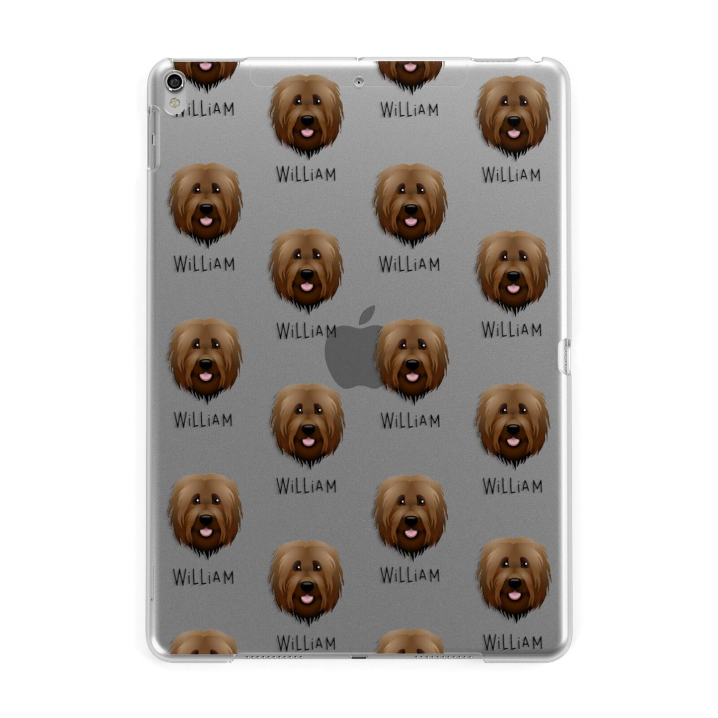 Briard Icon with Name Apple iPad Silver Case