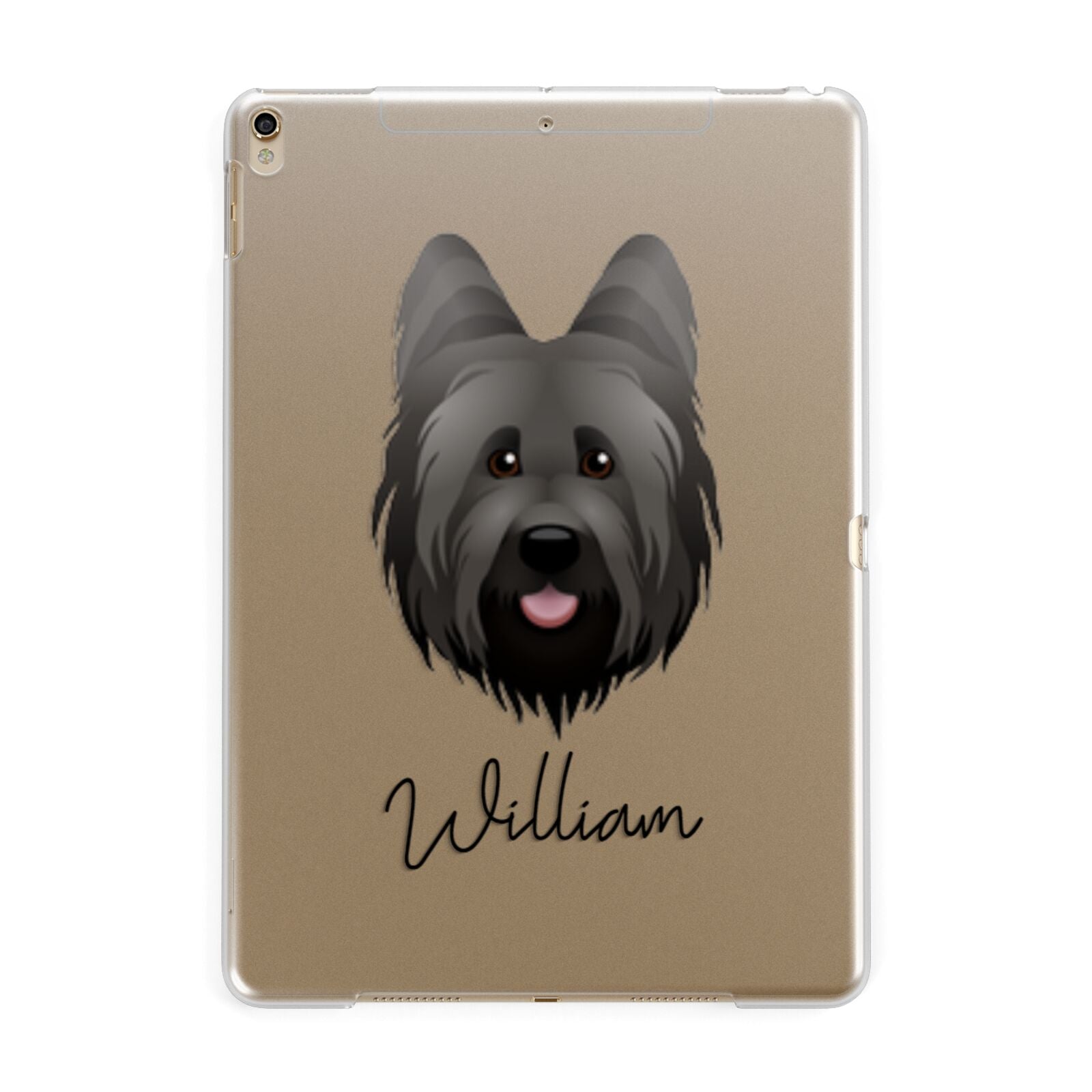 Briard Personalised Apple iPad Gold Case