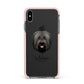 Briard Personalised Apple iPhone Xs Max Impact Case Pink Edge on Black Phone