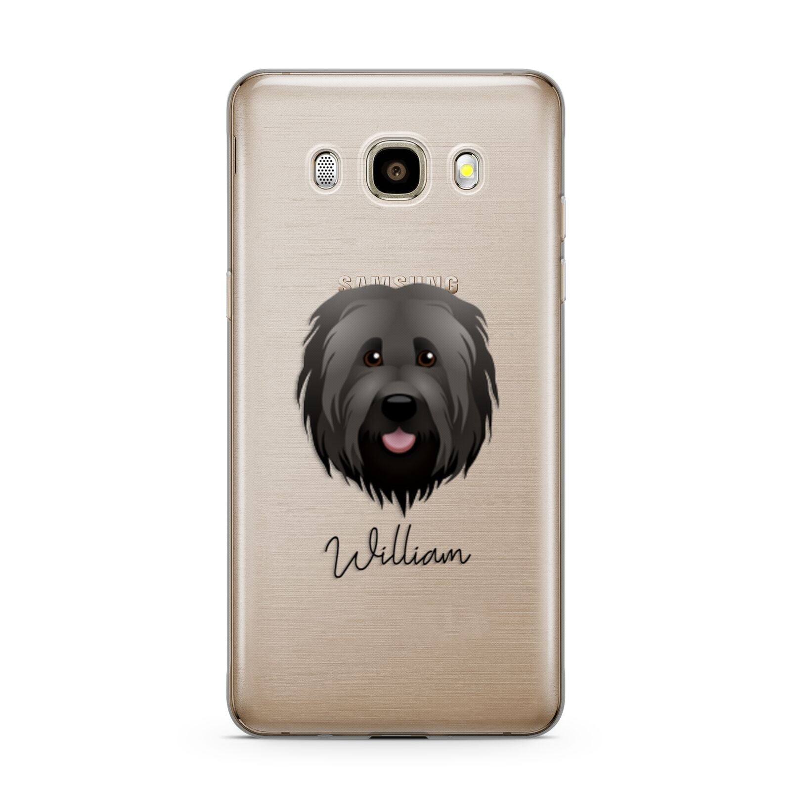 Briard Personalised Samsung Galaxy J7 2016 Case on gold phone