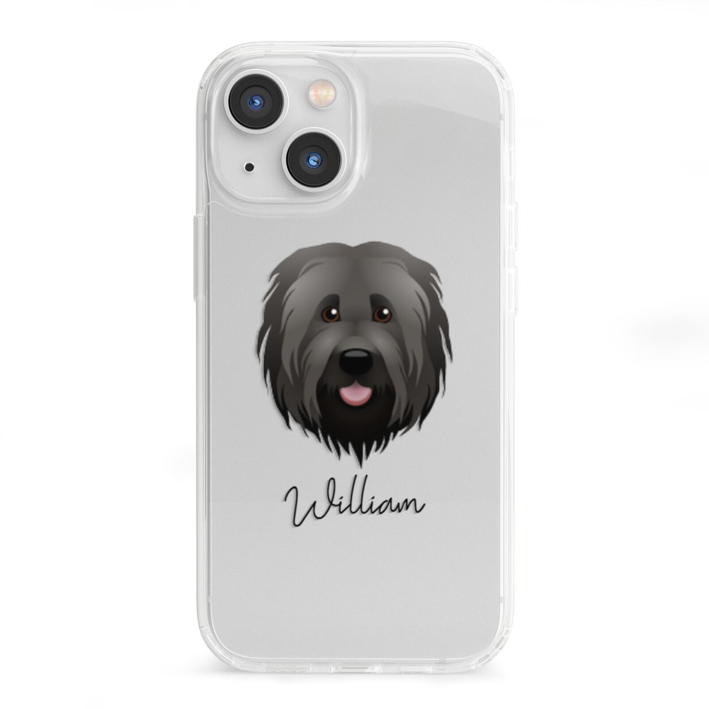 Briard Personalised iPhone 13 Mini Clear Bumper Case