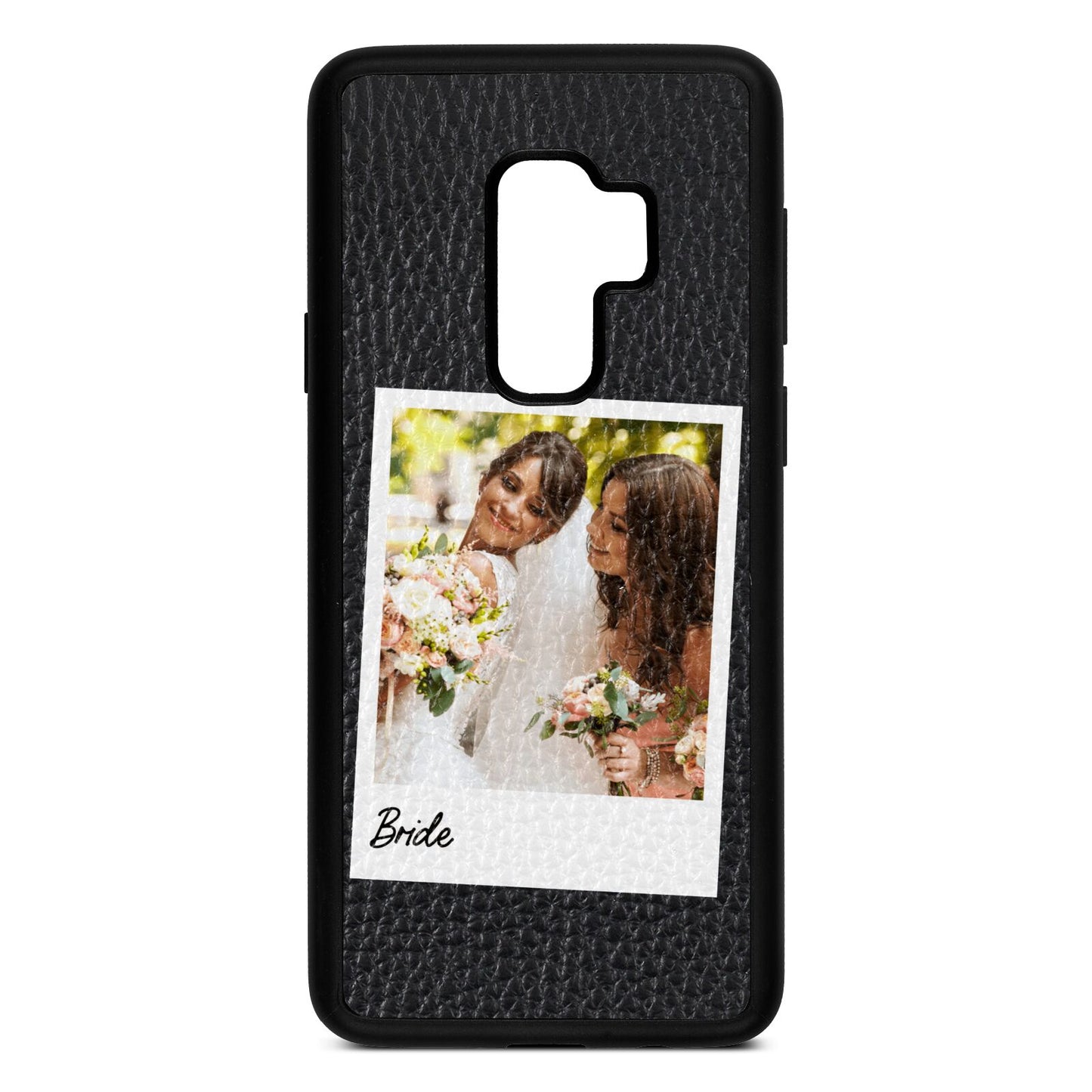 Bridal Photo Black Pebble Leather Samsung S9 Plus Case