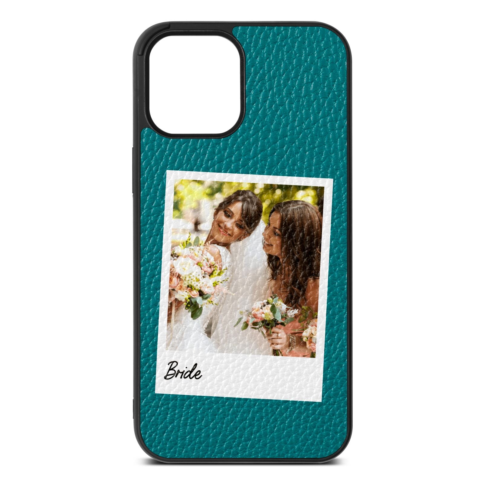 Bridal Photo Green Pebble Leather iPhone 12 Pro Max Case