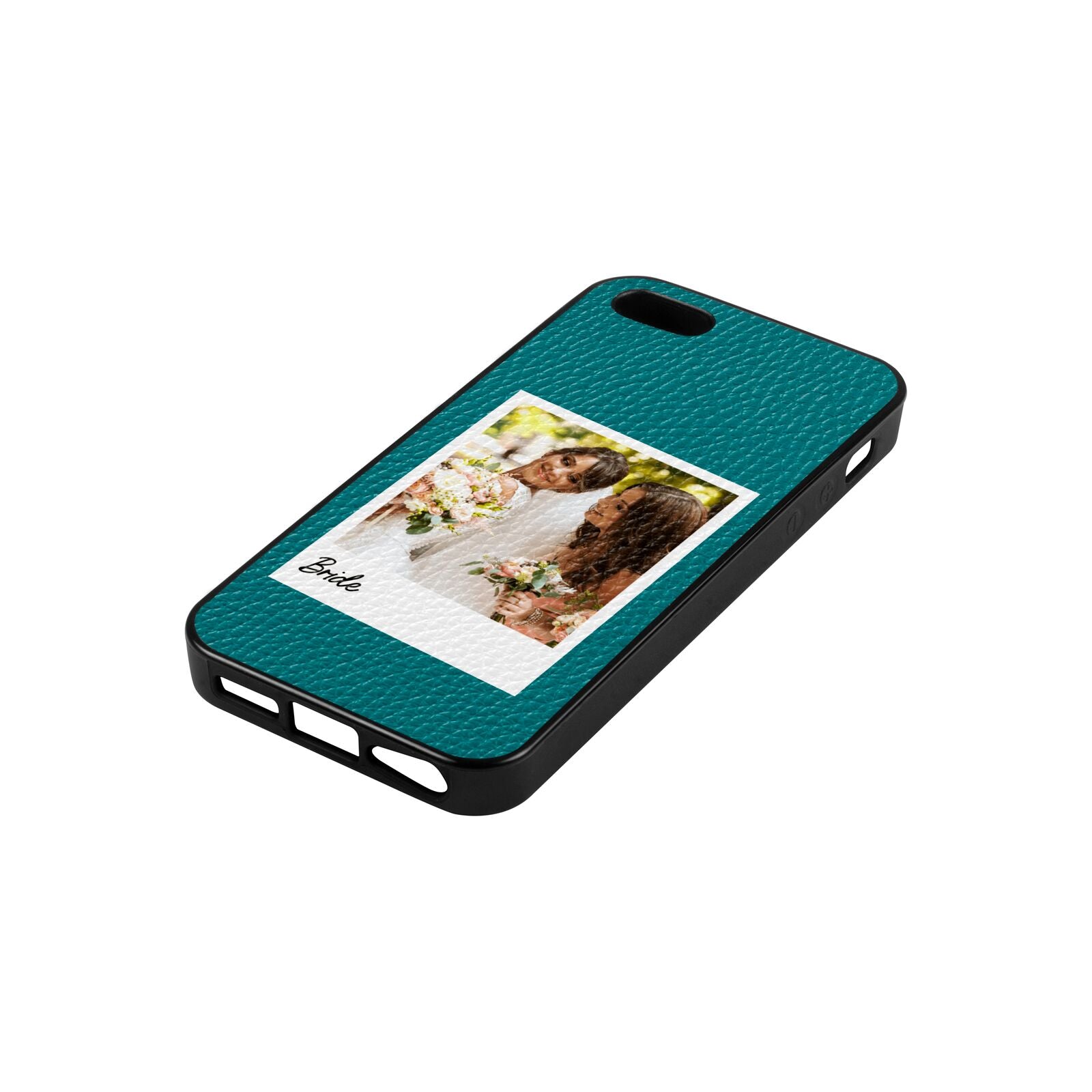 Bridal Photo Green Pebble Leather iPhone 5 Case Side Angle