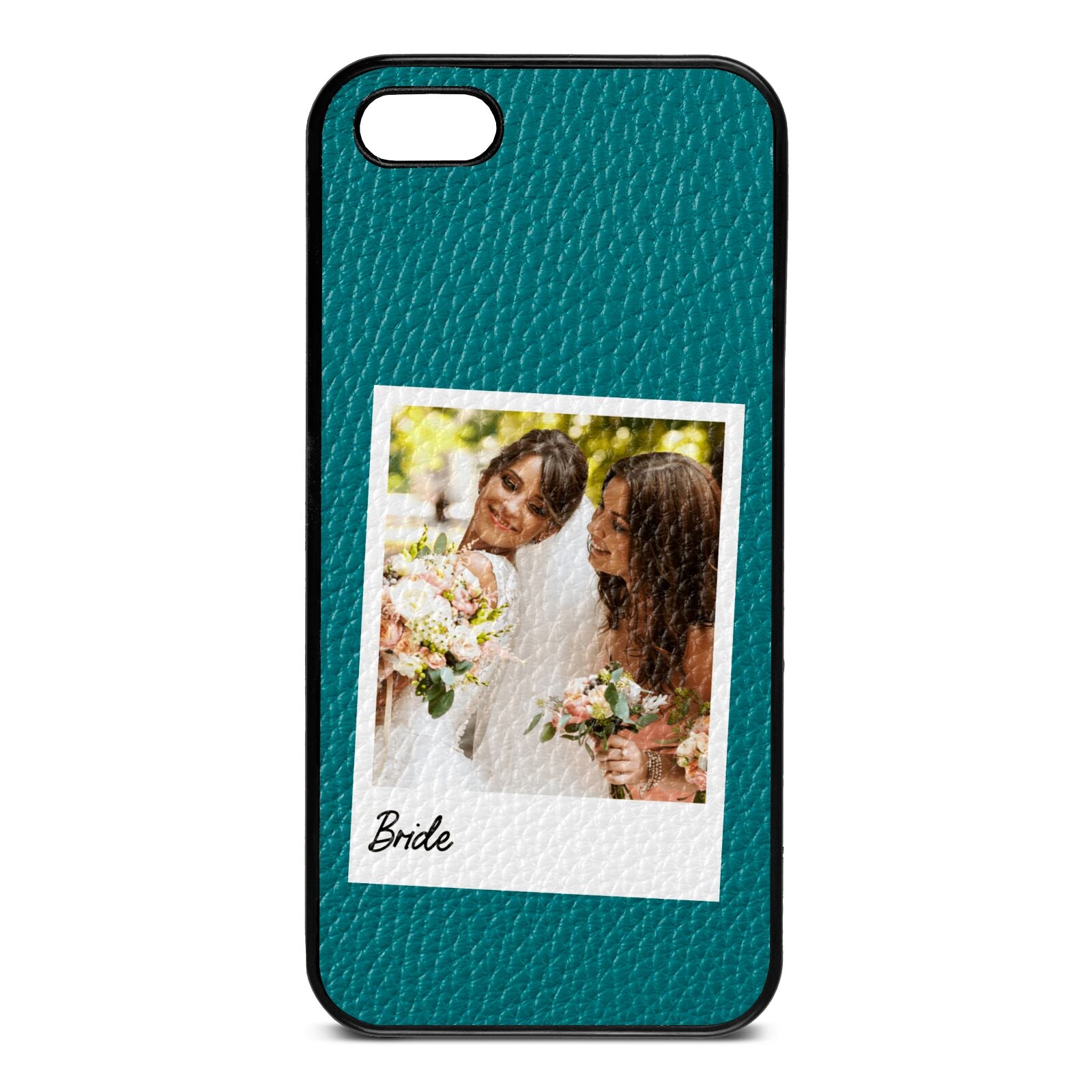 Bridal Photo Green Pebble Leather iPhone 5 Case