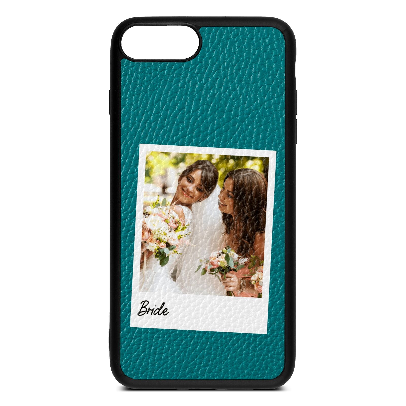 Bridal Photo Green Pebble Leather iPhone 8 Plus Case
