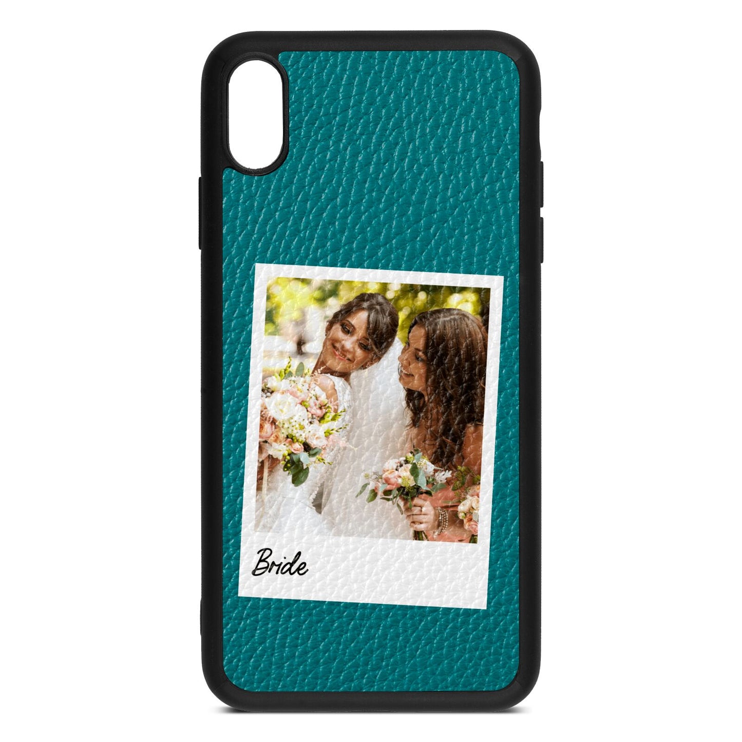 Bridal Photo Green Pebble Leather iPhone Xs Max Case