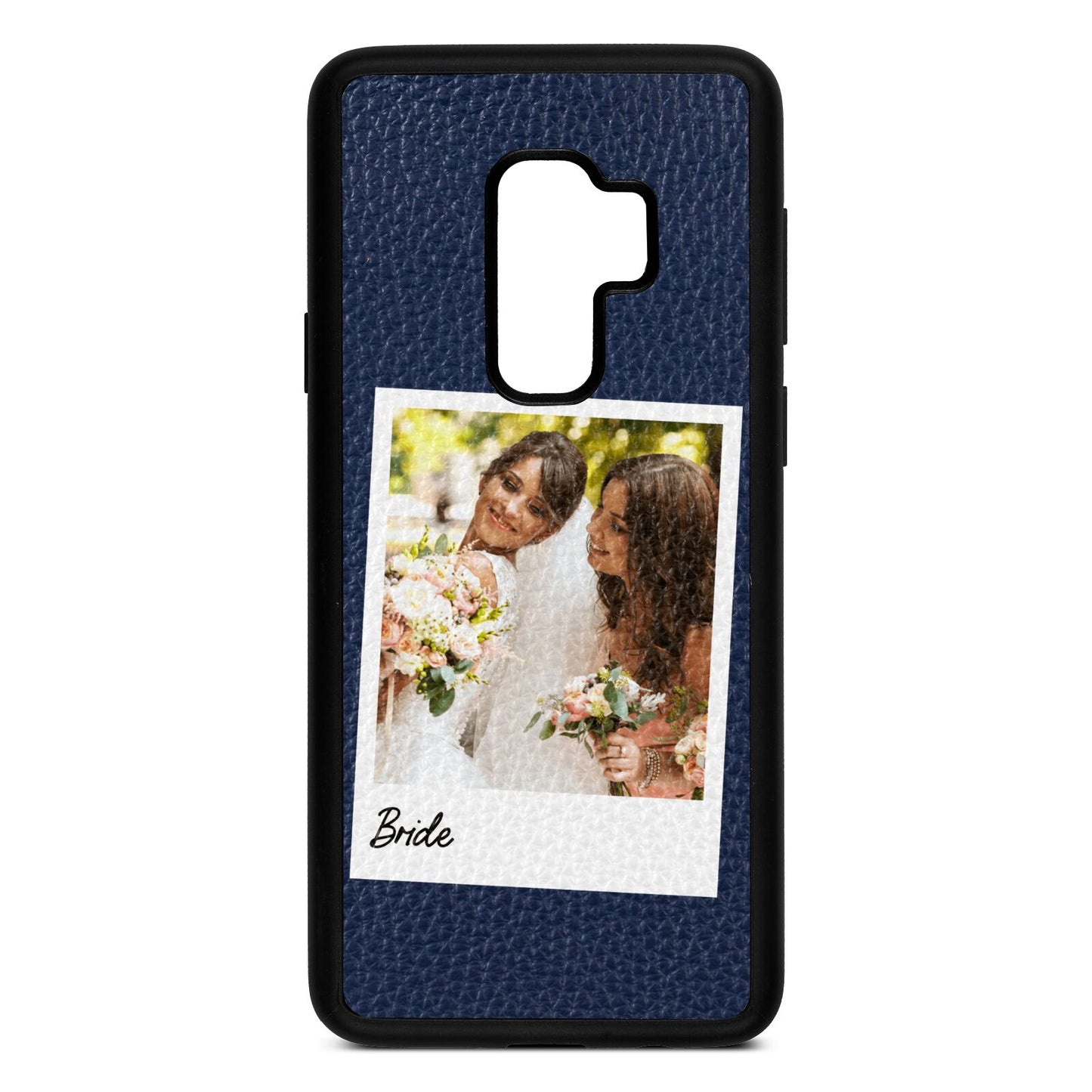 Bridal Photo Navy Blue Pebble Leather Samsung S9 Plus Case