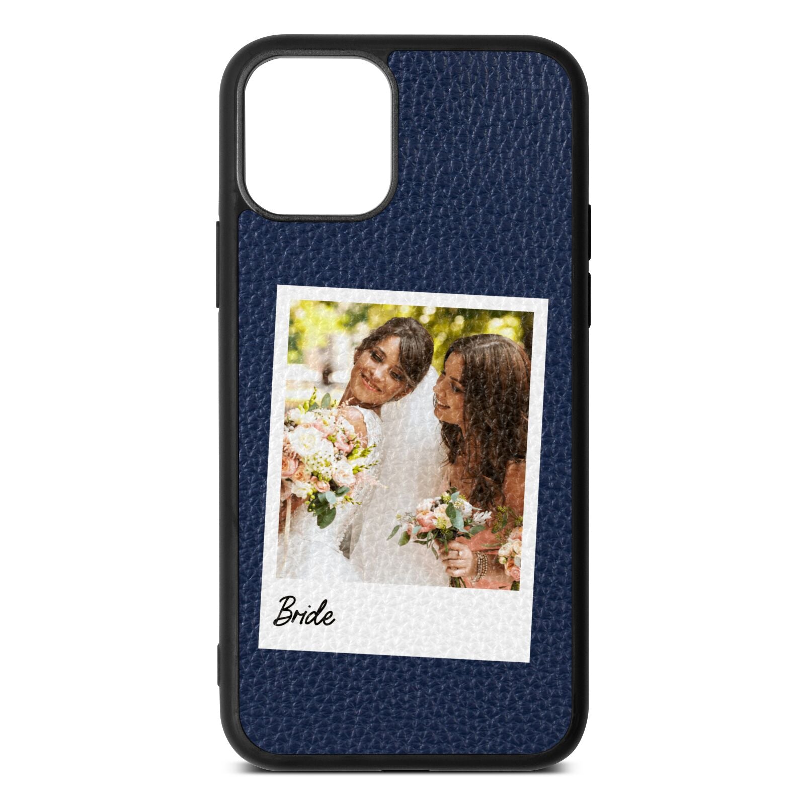 Bridal Photo Navy Blue Pebble Leather iPhone 11 Pro Case
