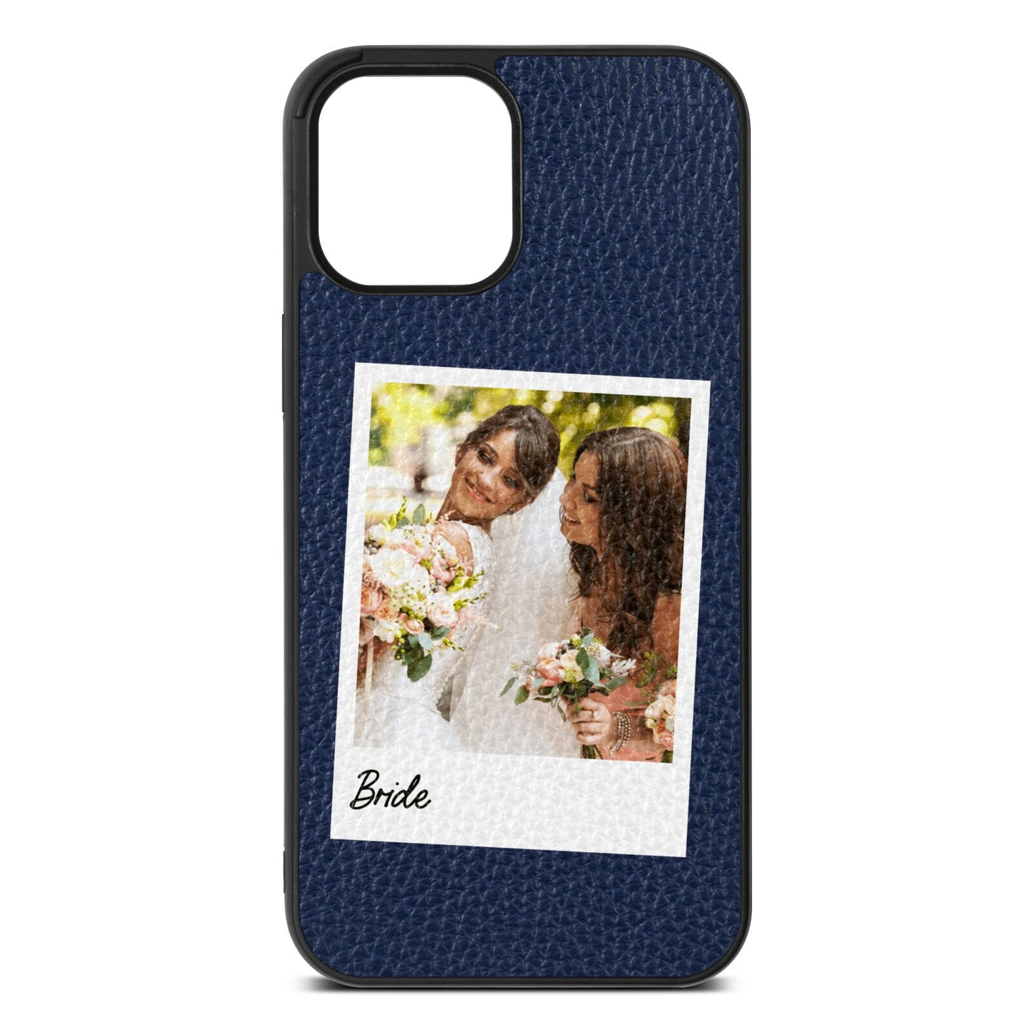 Bridal Photo Navy Blue Pebble Leather iPhone 12 Pro Max Case