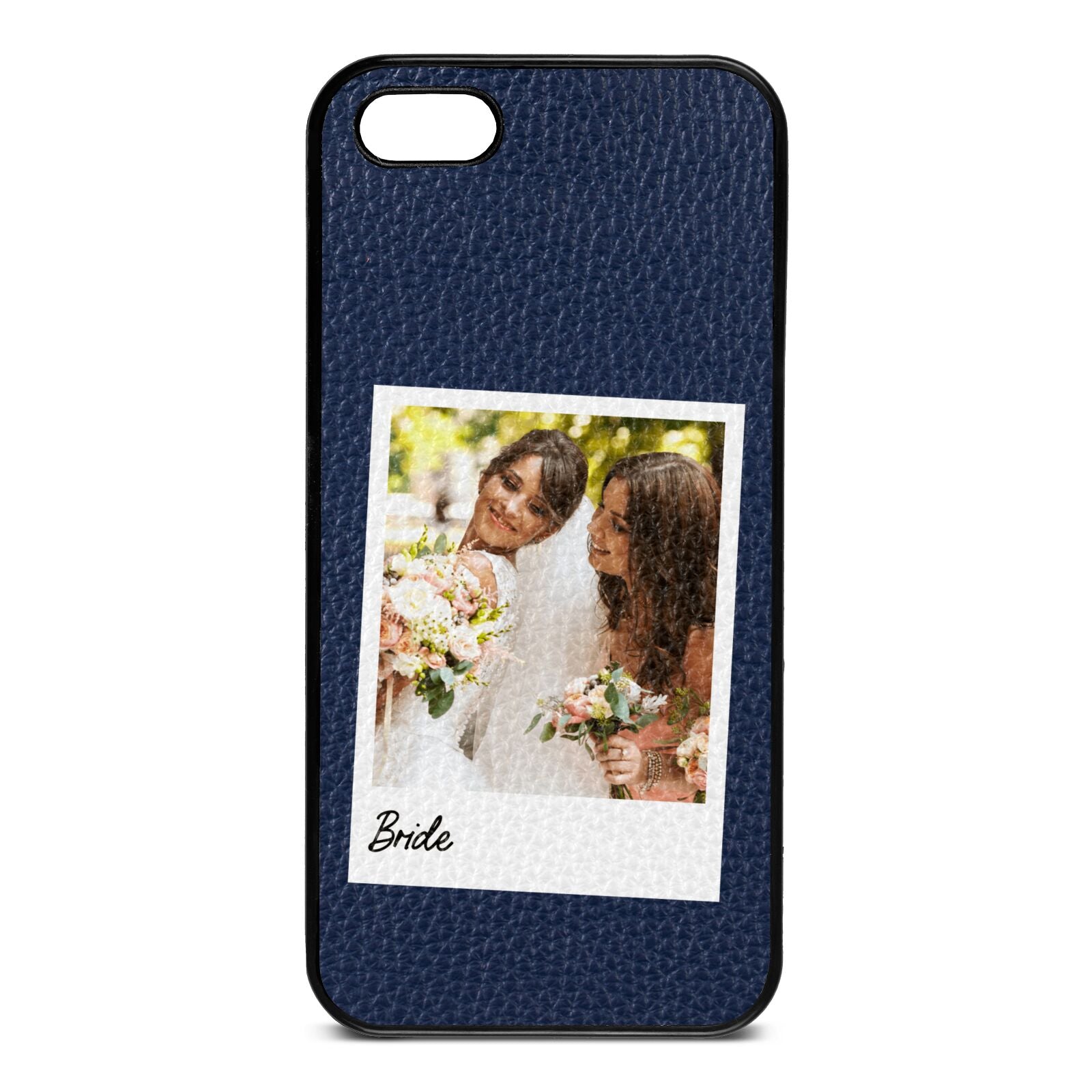 Bridal Photo Navy Blue Pebble Leather iPhone 5 Case