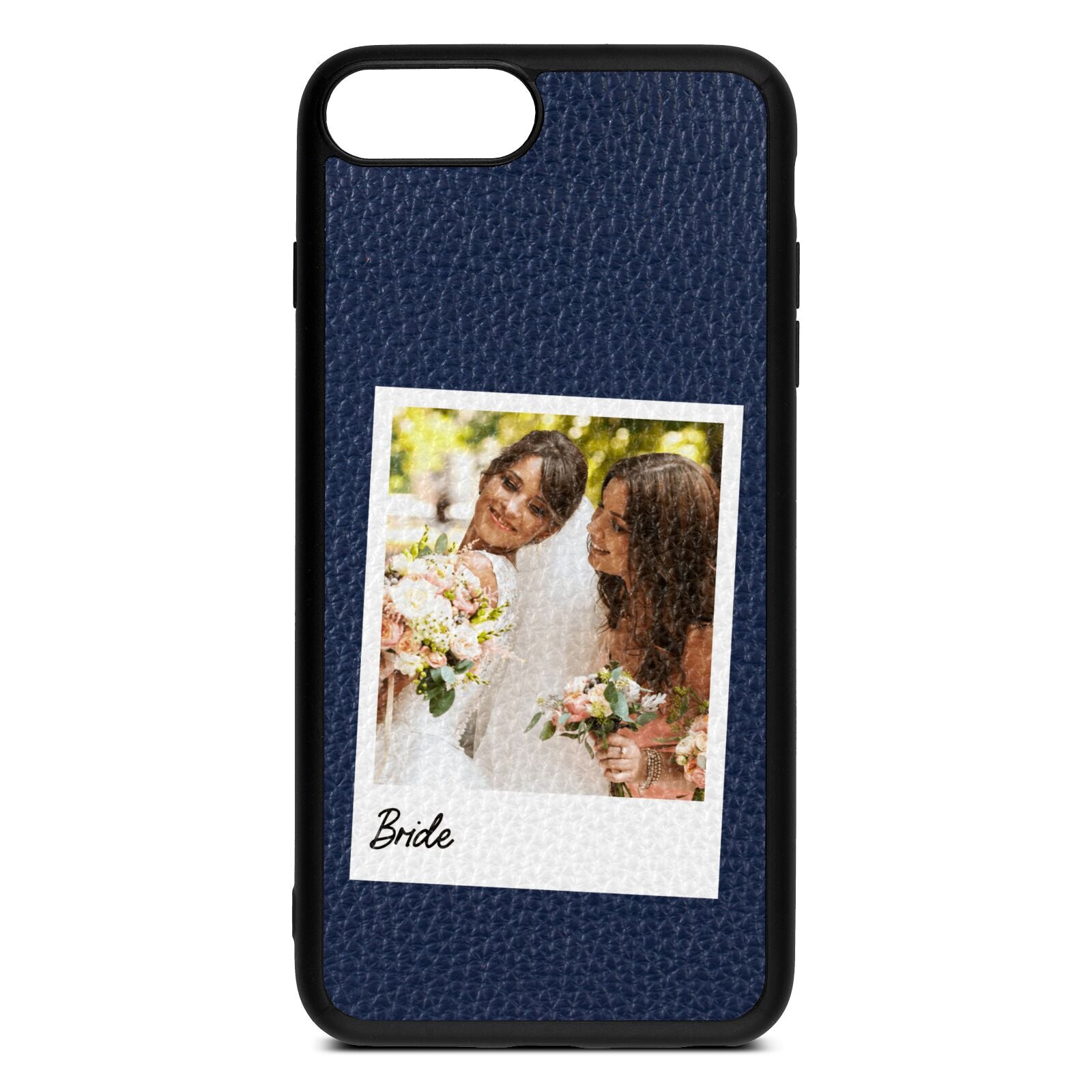 Bridal Photo Navy Blue Pebble Leather iPhone 8 Plus Case