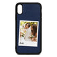 Bridal Photo Navy Blue Pebble Leather iPhone Xr Case