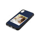 Bridal Photo Navy Blue Pebble Leather iPhone Xs Case Side Image