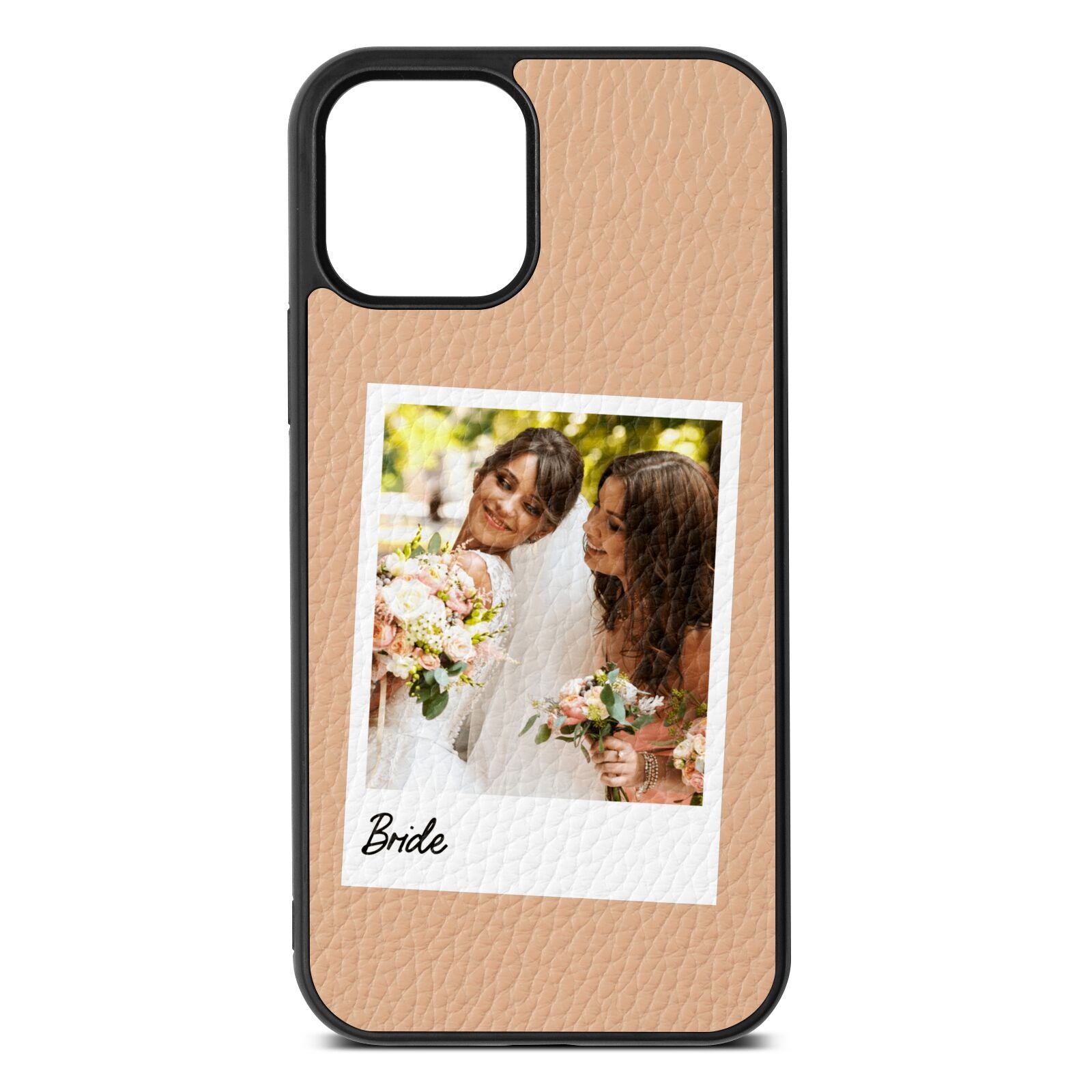 Bridal Photo Nude Pebble Leather iPhone 12 Case