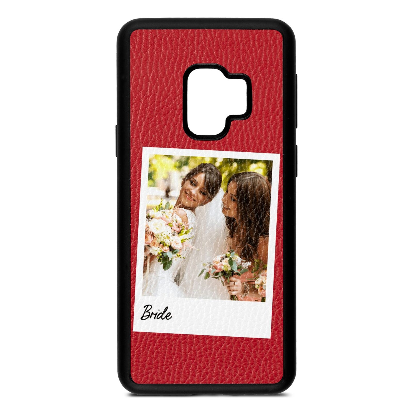 Bridal Photo Red Pebble Leather Samsung S9 Case