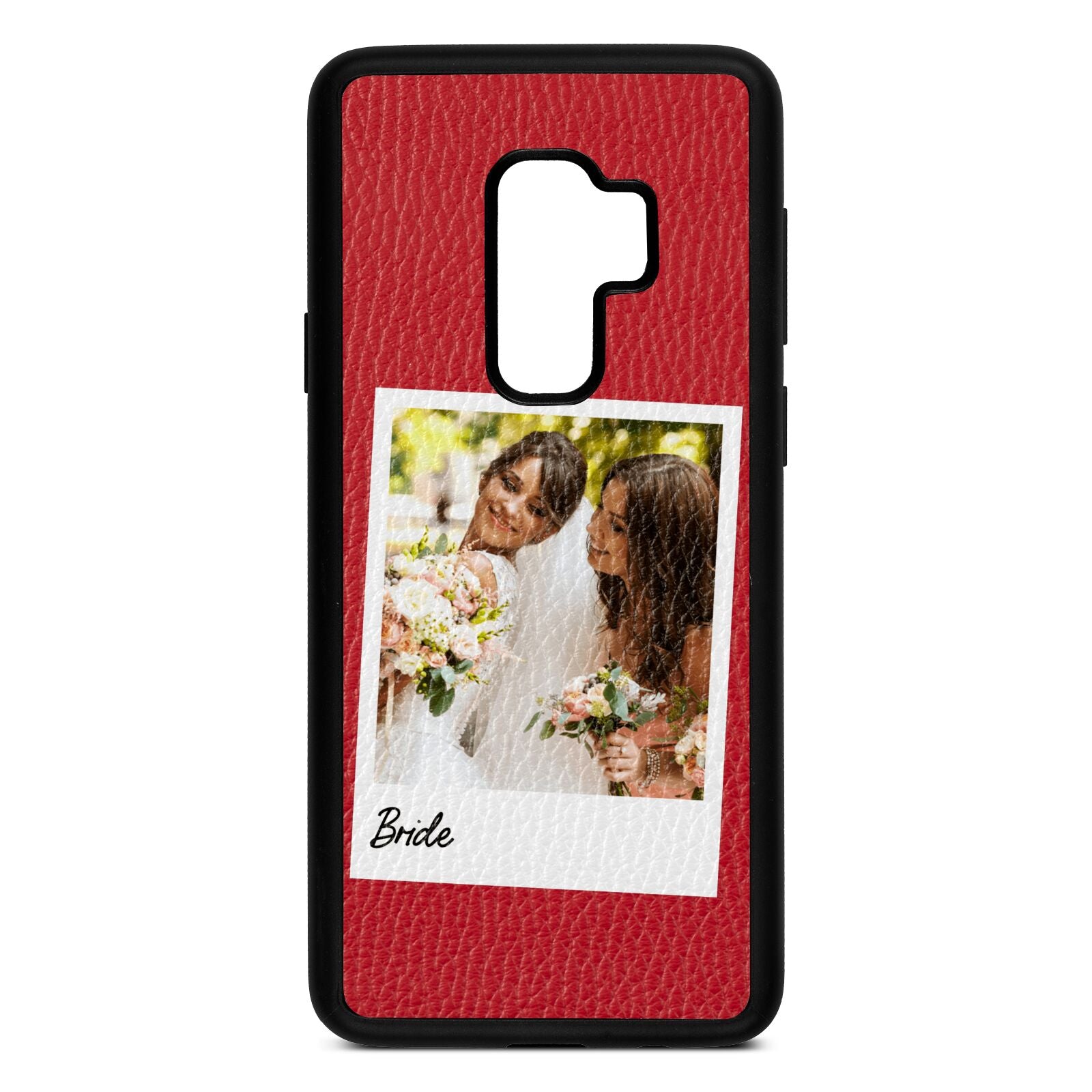 Bridal Photo Red Pebble Leather Samsung S9 Plus Case