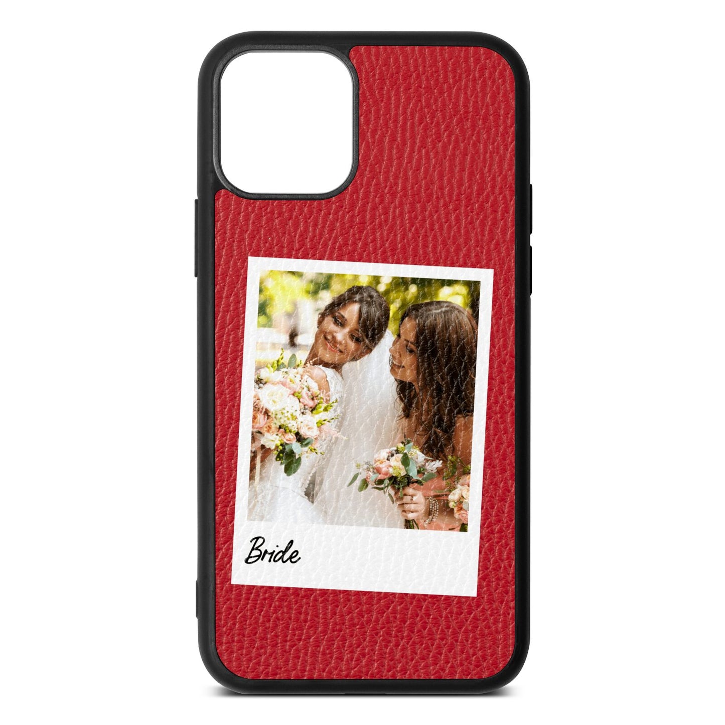 Bridal Photo Red Pebble Leather iPhone 11 Case