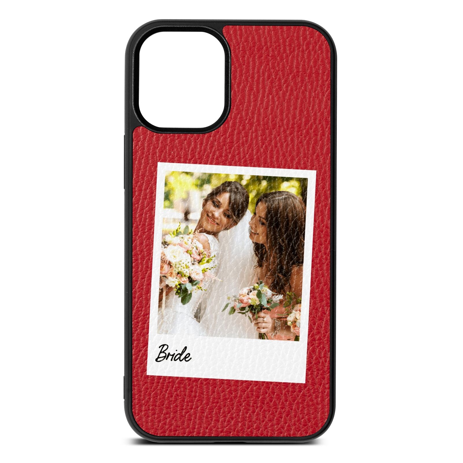 Bridal Photo Red Pebble Leather iPhone 12 Mini Case