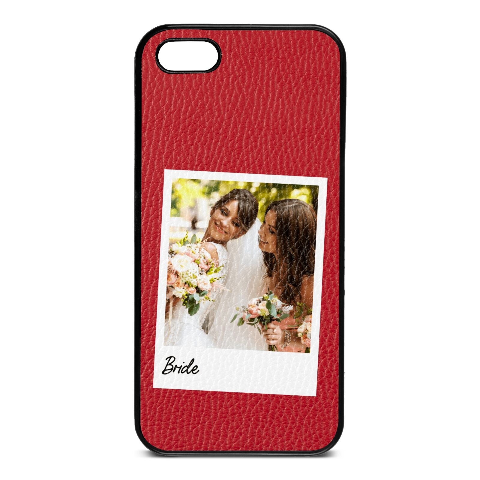 Bridal Photo Red Pebble Leather iPhone 5 Case